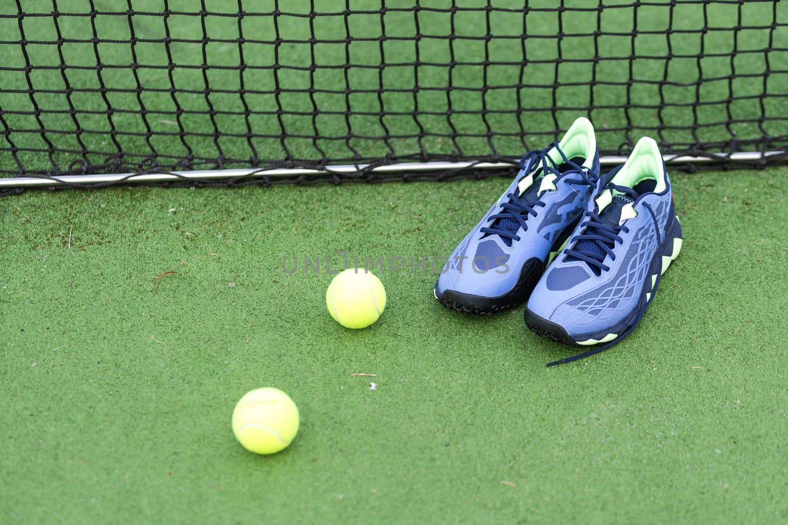 Paddle tennis and artificial grass, close up image. High quality photo