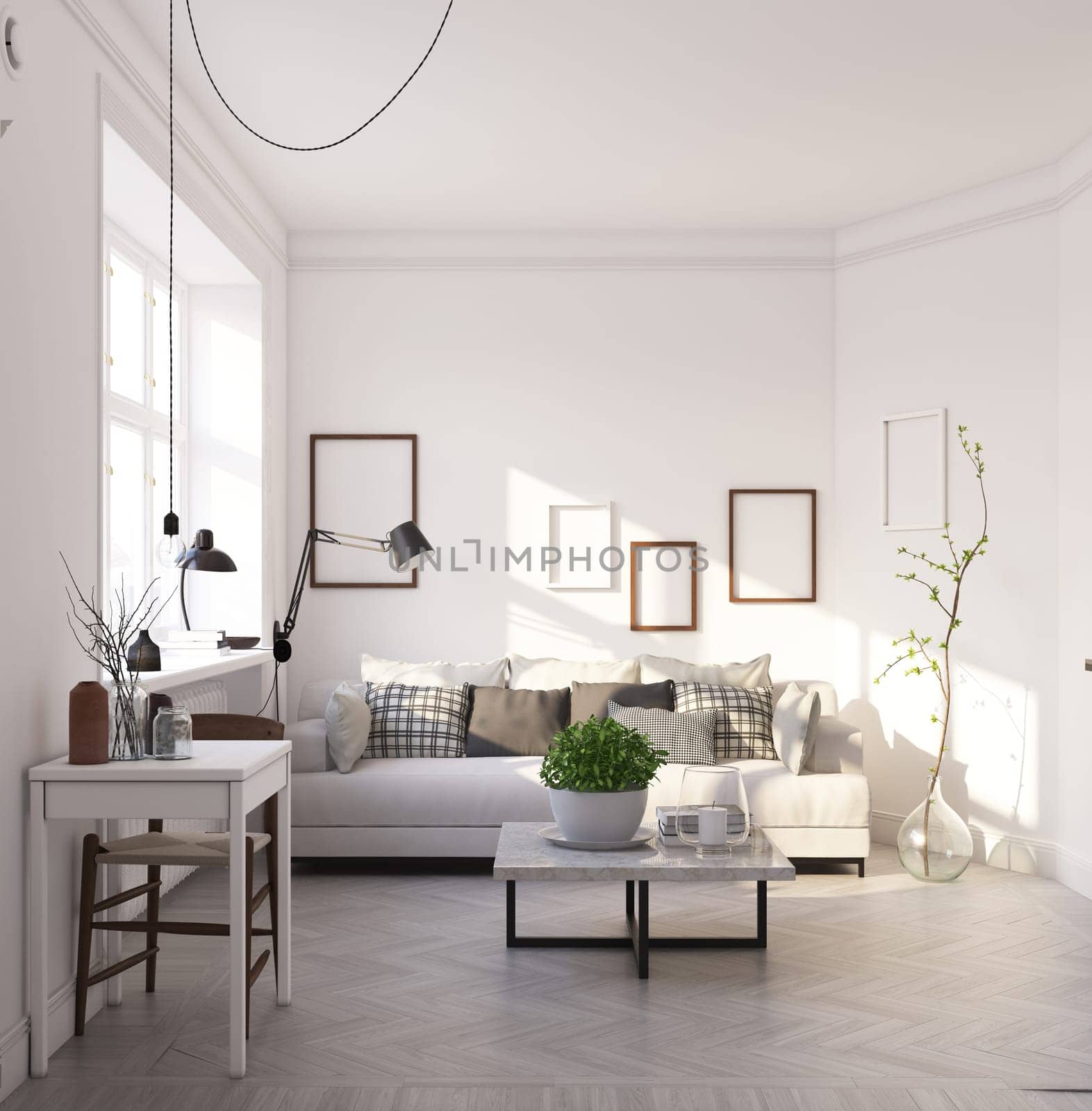 scandinavian style living room design. by vicnt