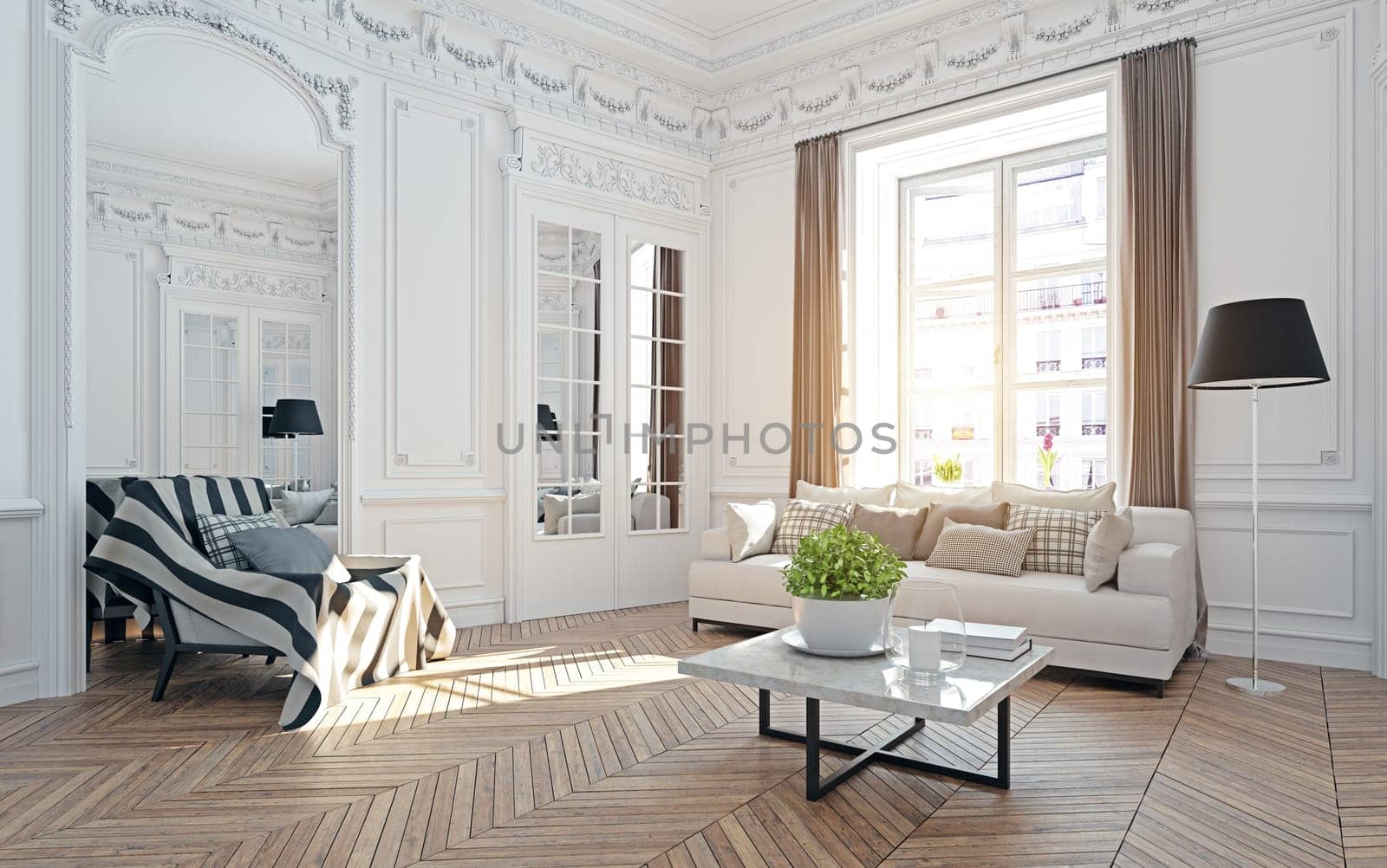 modern luxury living room. by vicnt