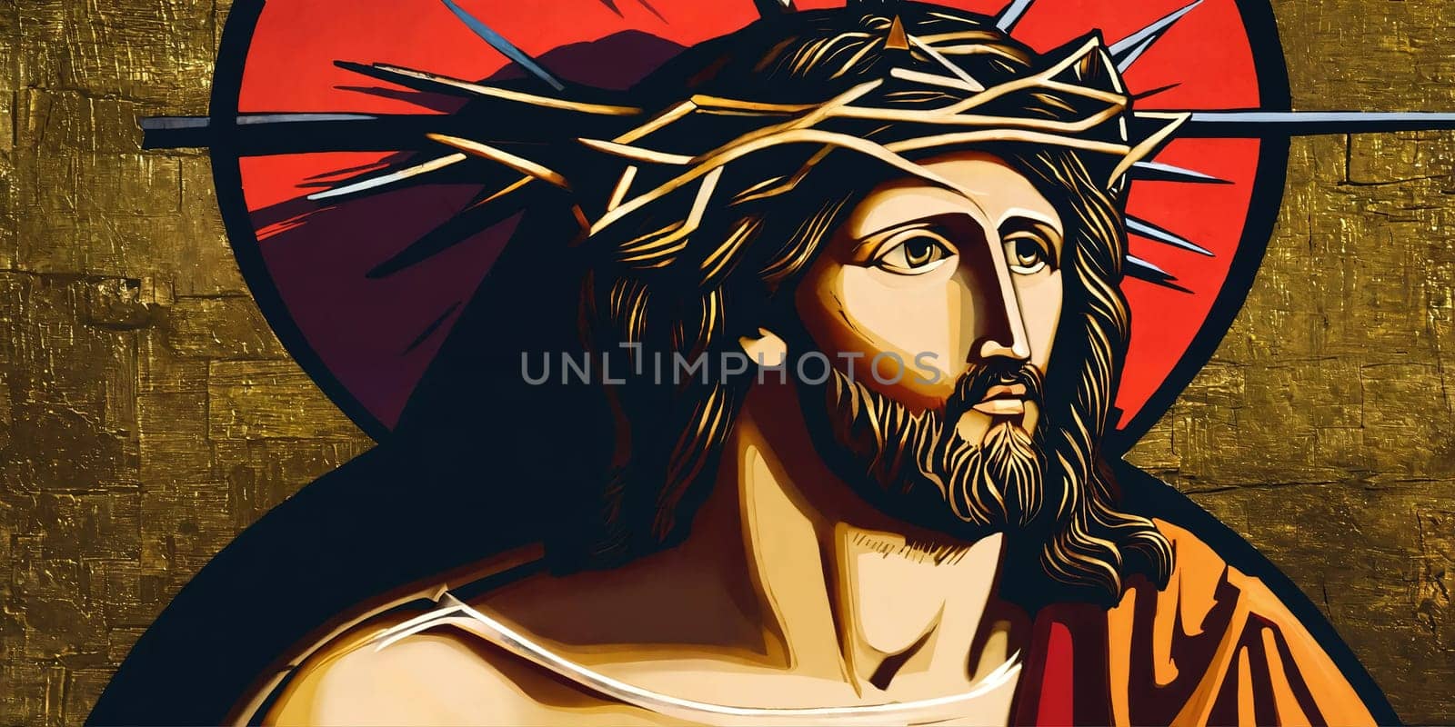 Christian icon. Generative AI. High quality photo