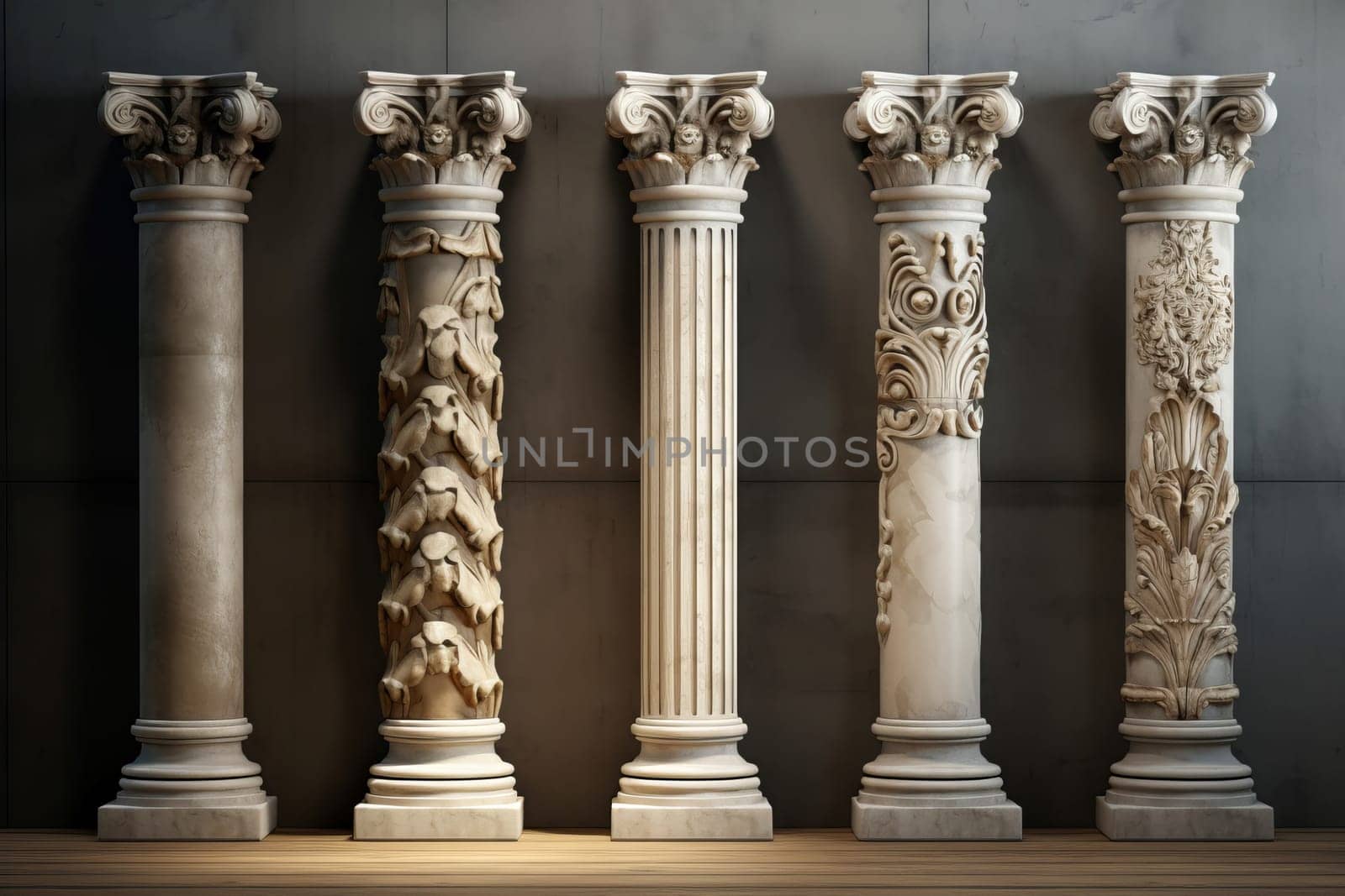 Towering Marble ancient pillars. Generate Ai by ylivdesign