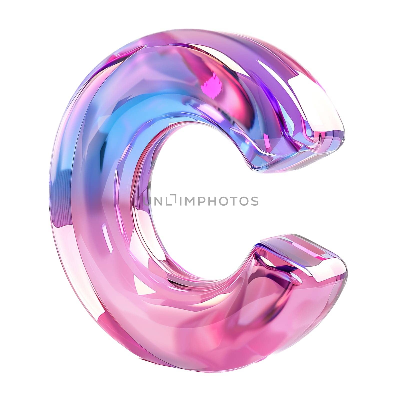 glassy pink and blue letter B for logo in the style of neumorphism, soft natural lighting, simple and elegant space, close-up, super high detaill