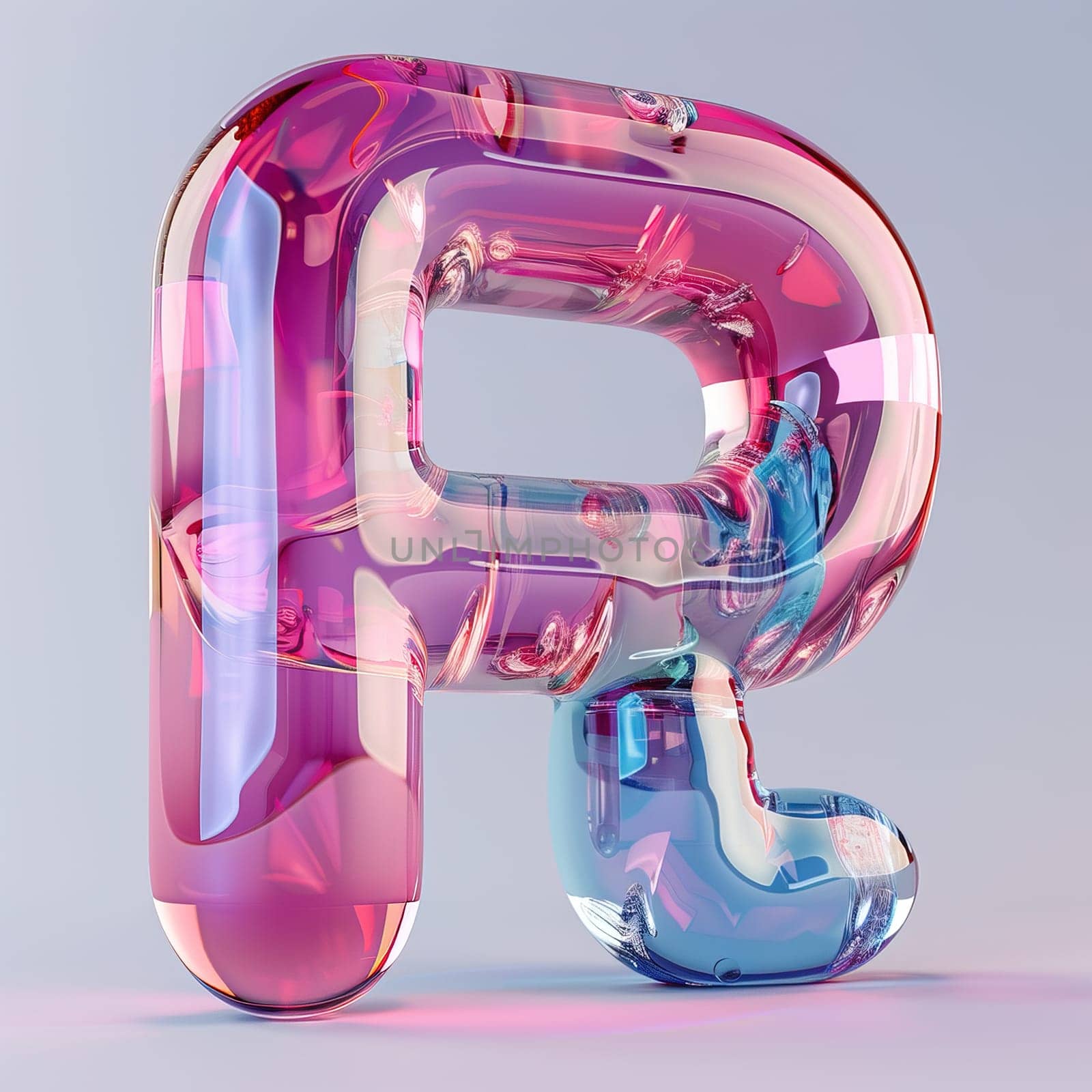 glassy pink and blue letter A for logo in the style of neumorphism, soft natural lighting, simple and elegant space, close-up, super high detaill