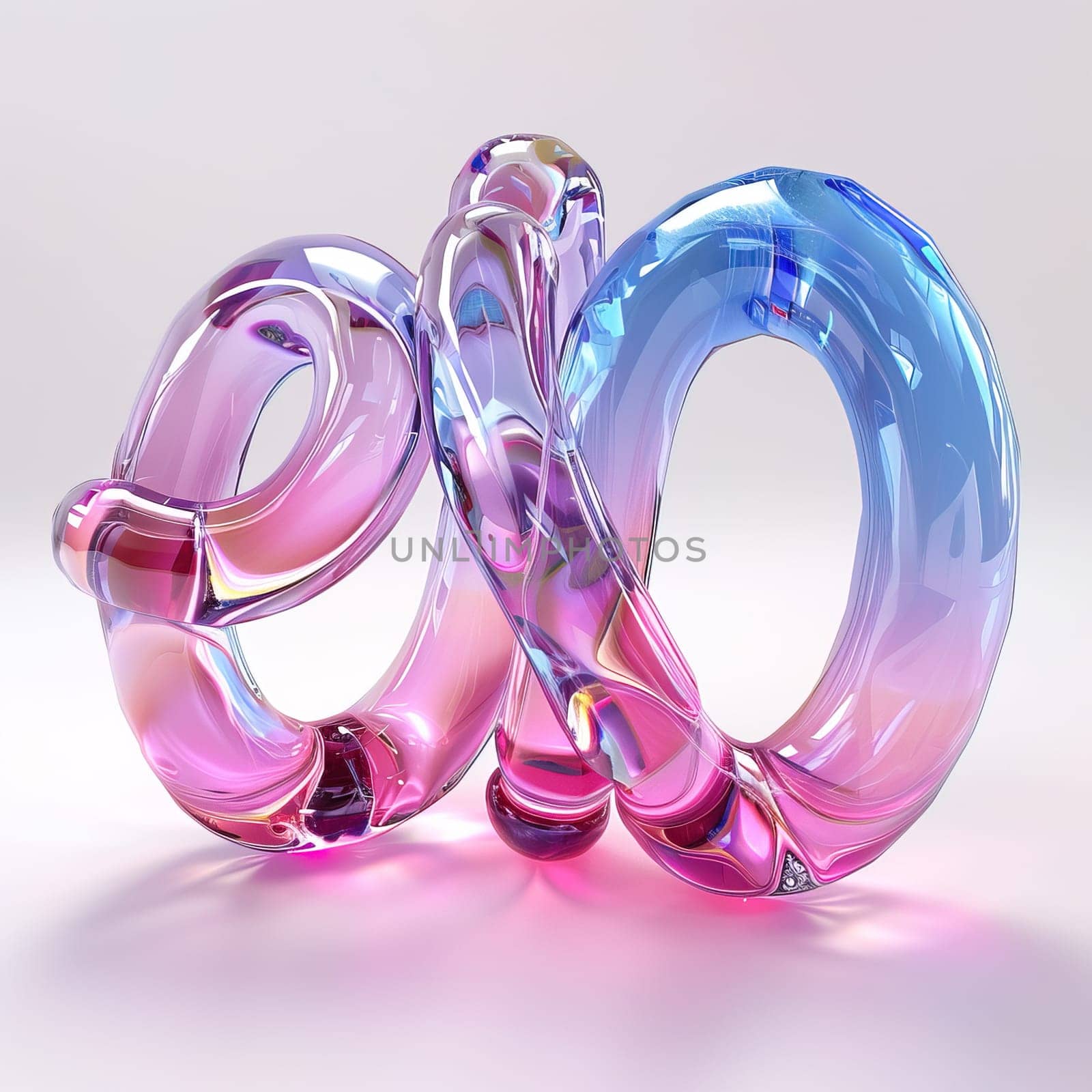 glassy pink and blue abstract figure for logo in the style of neumorphism, soft natural lighting simple and elegant space, close-up, super high detaill by mr-tigga