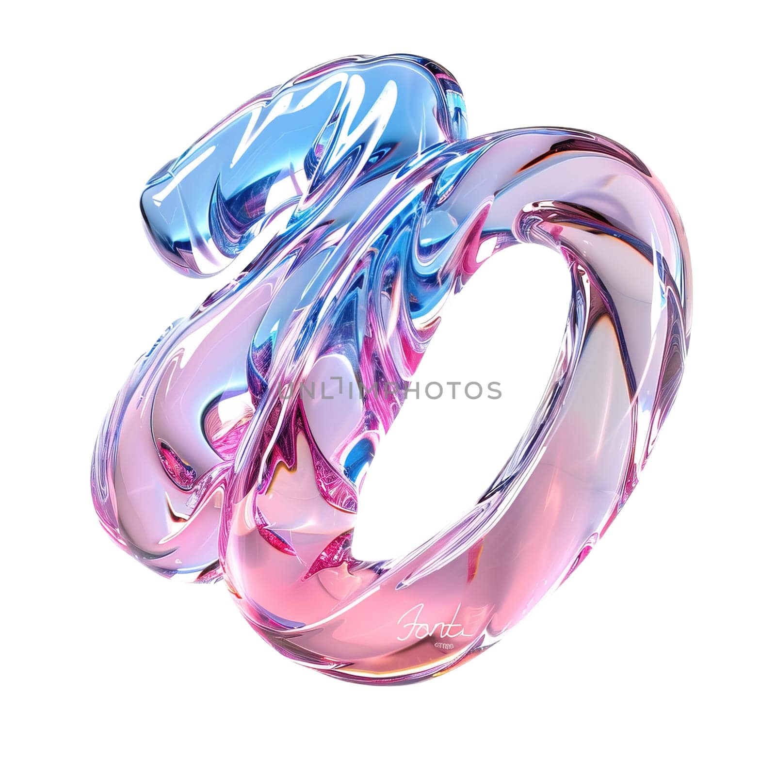glassy pink and blue abstract figure for logo in the style of neumorphism, soft natural lighting simple and elegant space, close-up, super high detaill by mr-tigga