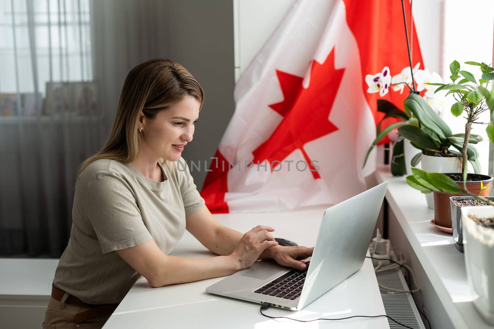 Canada National Flag Business Communication Connection Concept. High quality photo