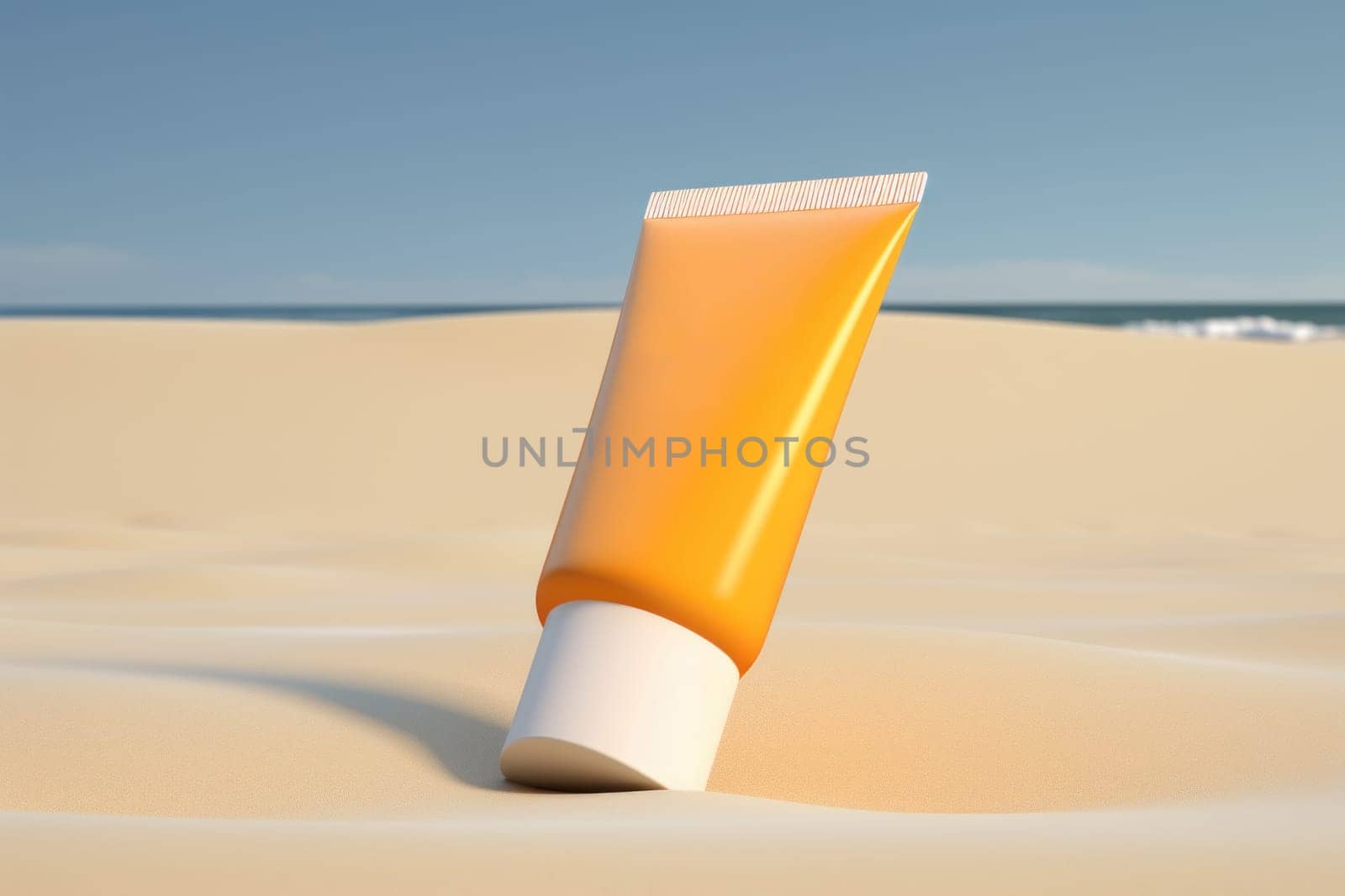 Realistic Sunscreen bottle mockup. White body. Generate Ai