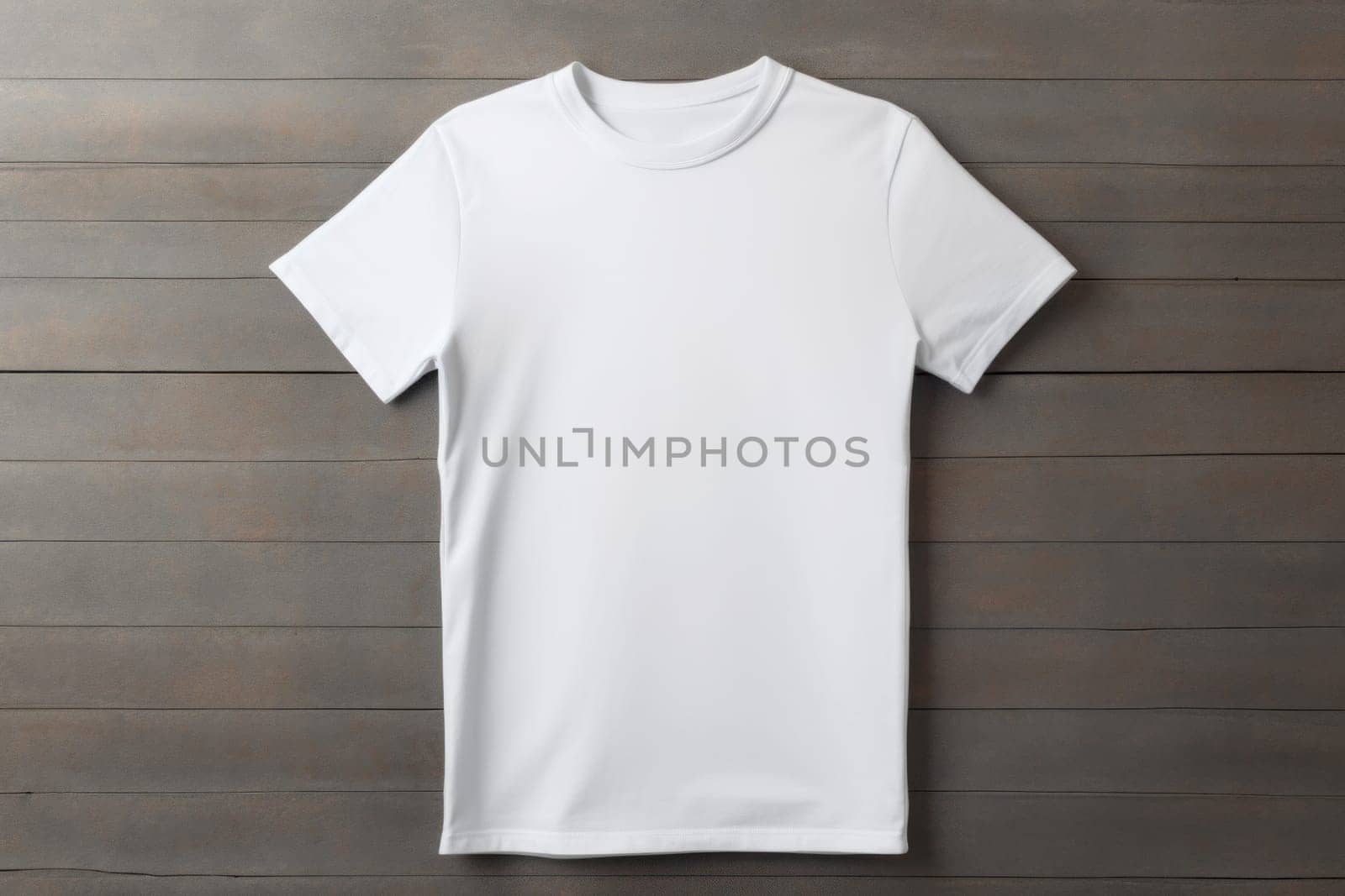 Pristine Mock-up white t-shirt. Fabric apparel. Generate AI