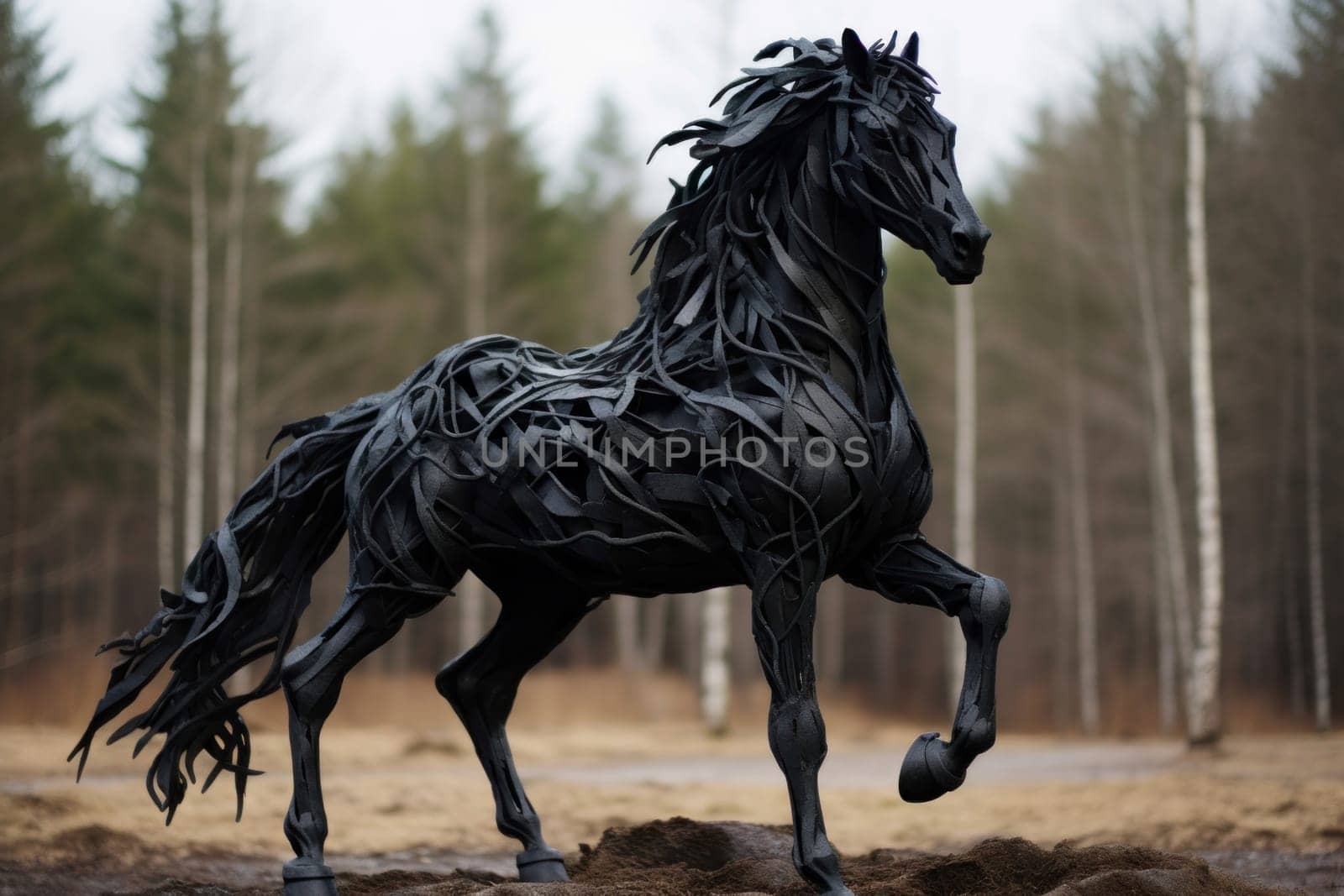 Resilient black horse. Generate Ai by ylivdesign