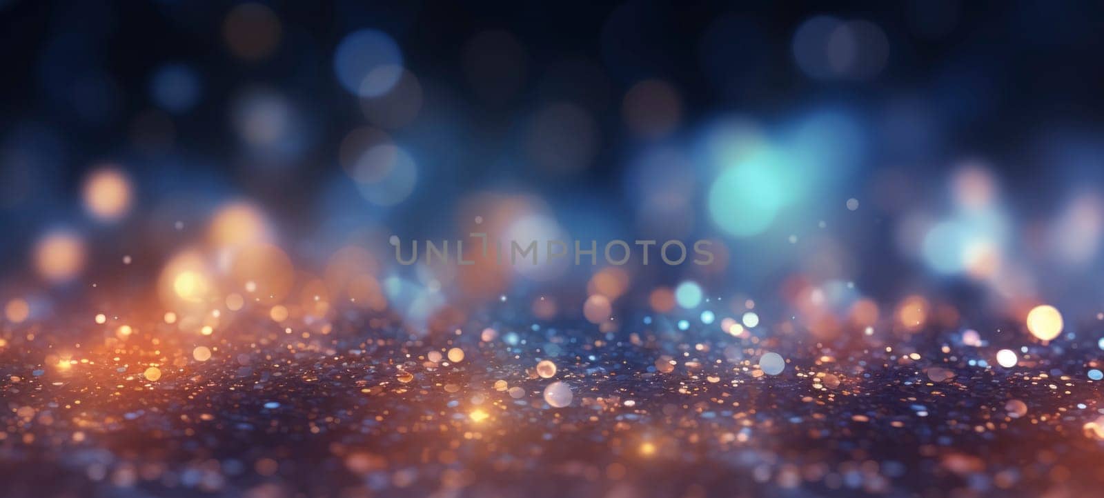 Vivid abstract background with blue and red bokeh light effects.