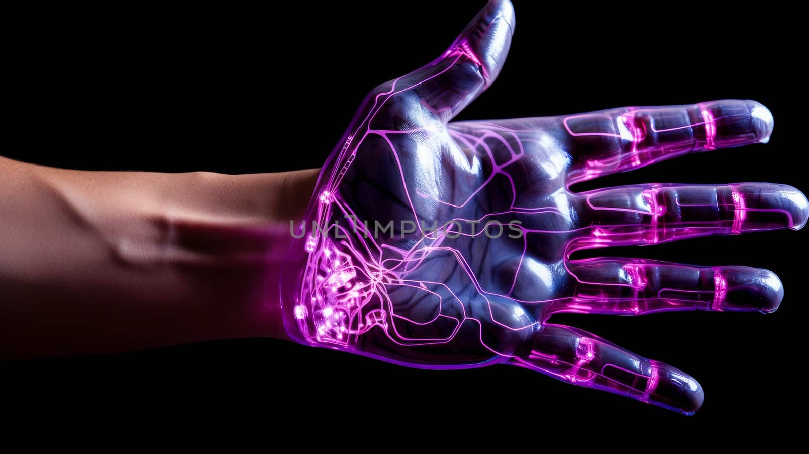 Cyborg human robot arm in futuristic style by Alla_Yurtayeva