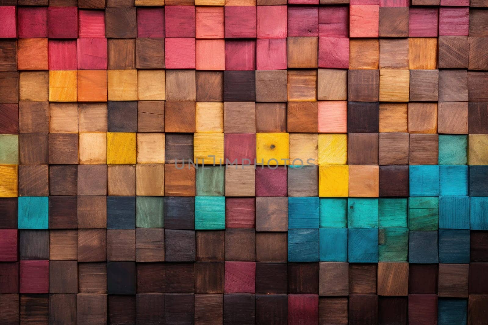 Diverse Multi color wooden. Generate Ai by ylivdesign