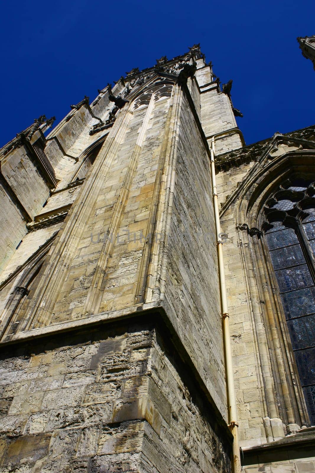 York, England, United Kingdom, 30 May 2009: York Minster, cathedral of York, Scotland, England, one of the largest of its kind in Northern Europe seen from the city walls