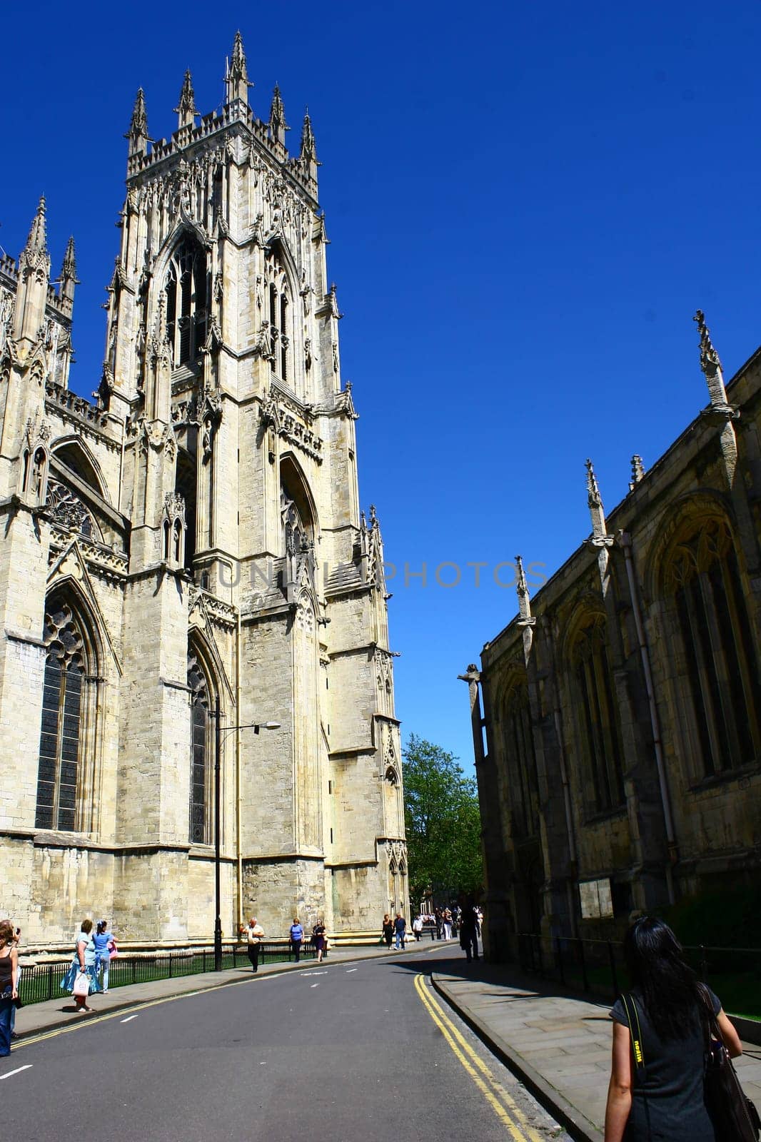 York, England, United Kingdom, 30 May 2009: York Minster, cathedral of York, Scotland, England, one of the largest of its kind in Northern Europe seen from the city walls