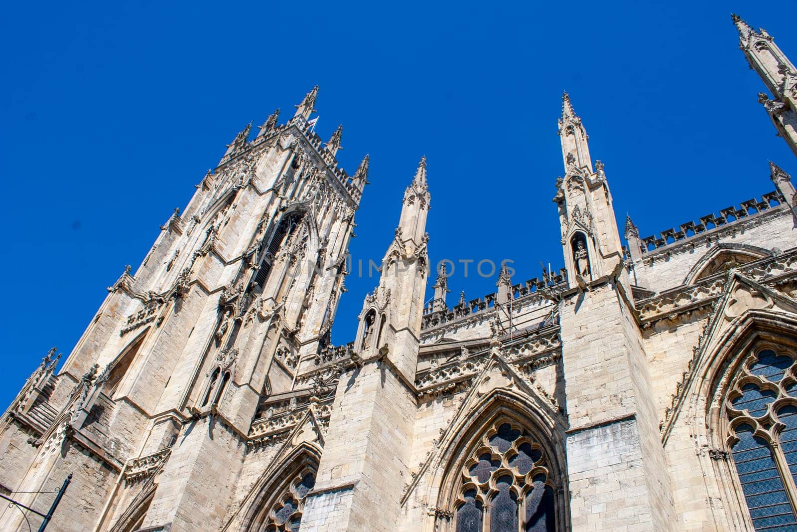 York, England, United Kingdom, 30 May 2009: York Minster, cathedral of York, Scotland, England, one of the largest of its kind in Northern Europe seen from the city walls