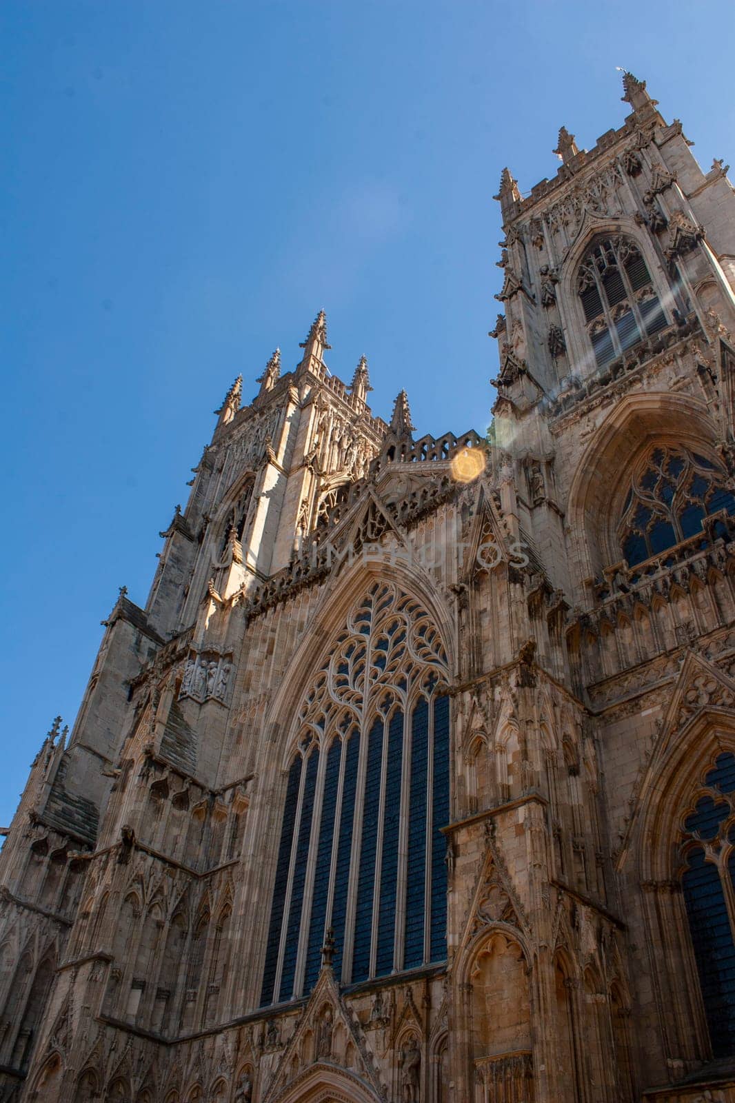 York, England, United Kingdom, 30 May 2009: York Minster, cathedral of York, Scotland, England, one of the largest of its kind in Northern Europe seen from the city walls