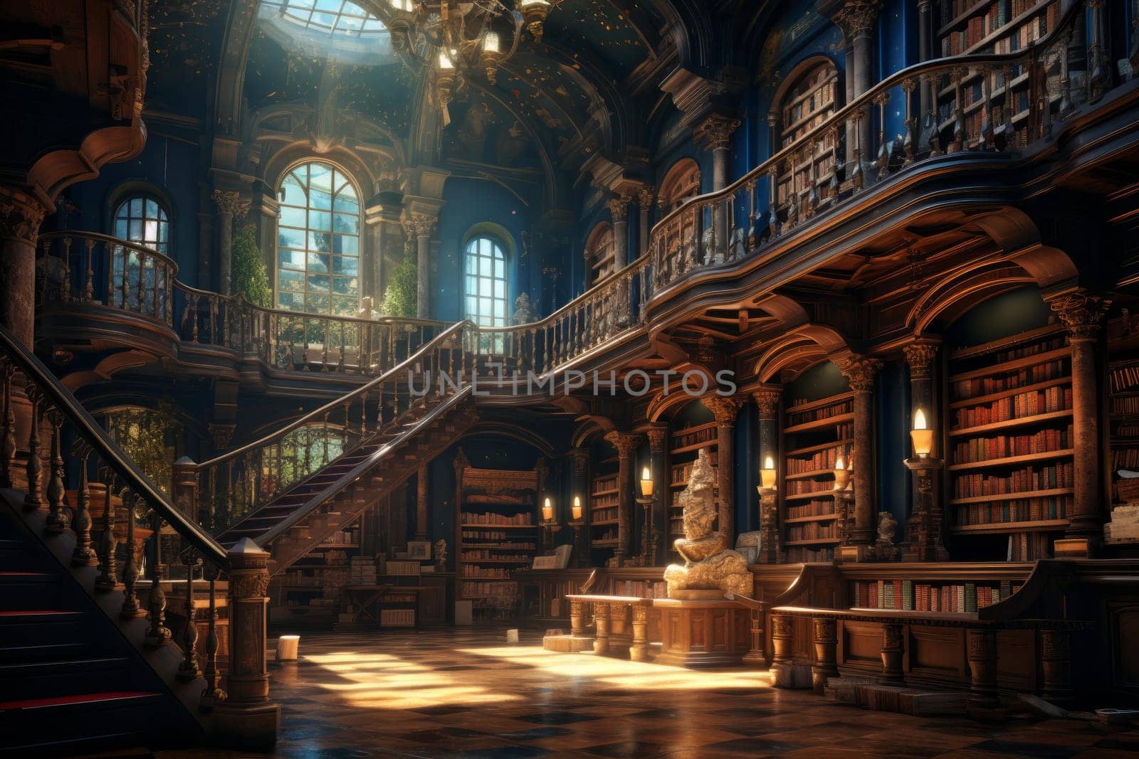 Antiquated Old library. Generate Ai by ylivdesign