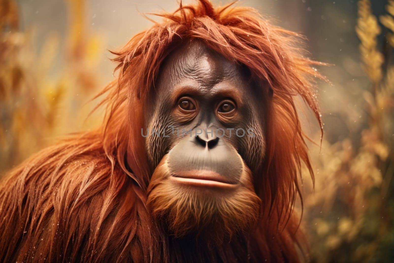 Playful Orangutans animals nature. Generate Ai by ylivdesign