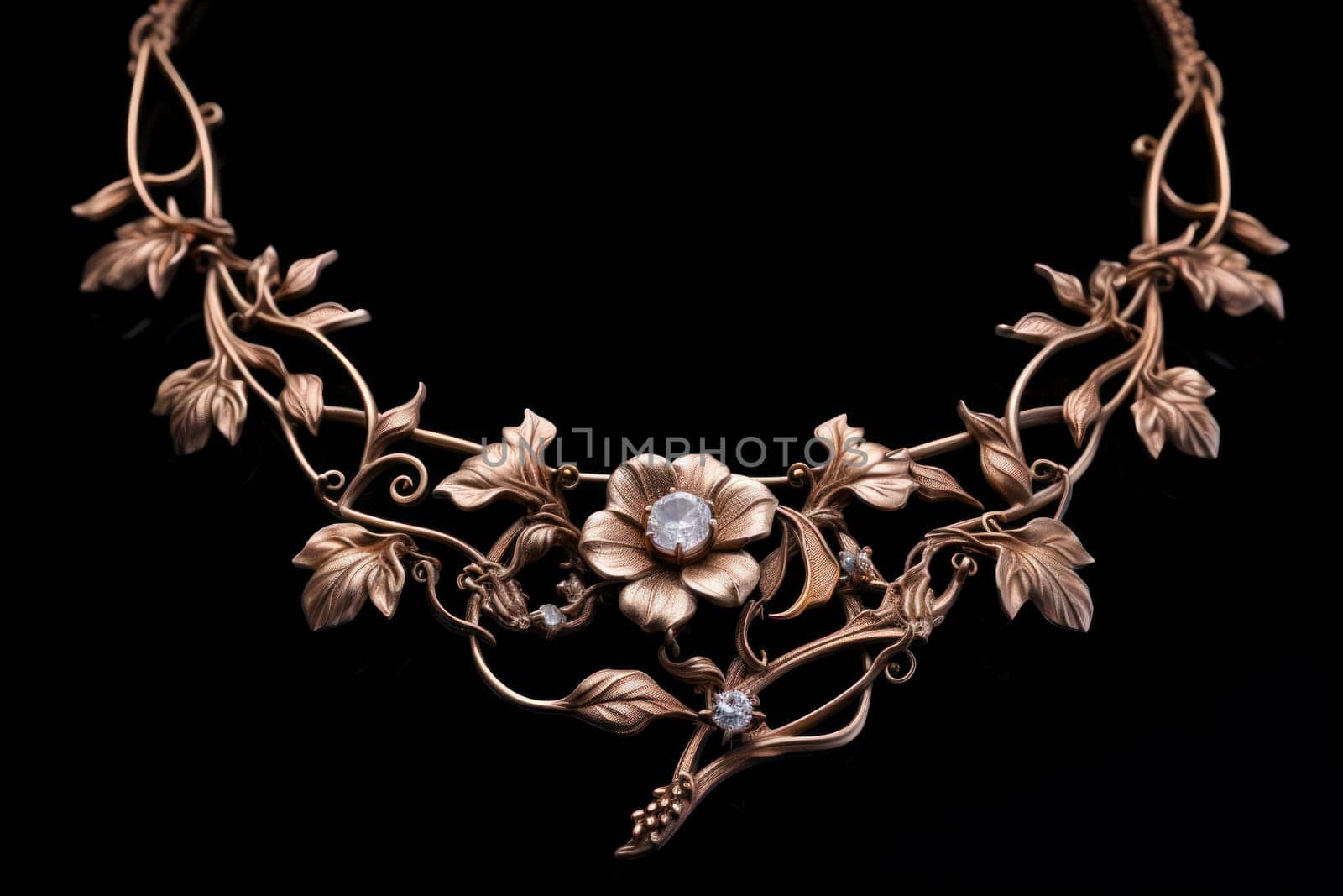 Opulent Ornate necklace gem. Shiny jewelry. Generate Ai