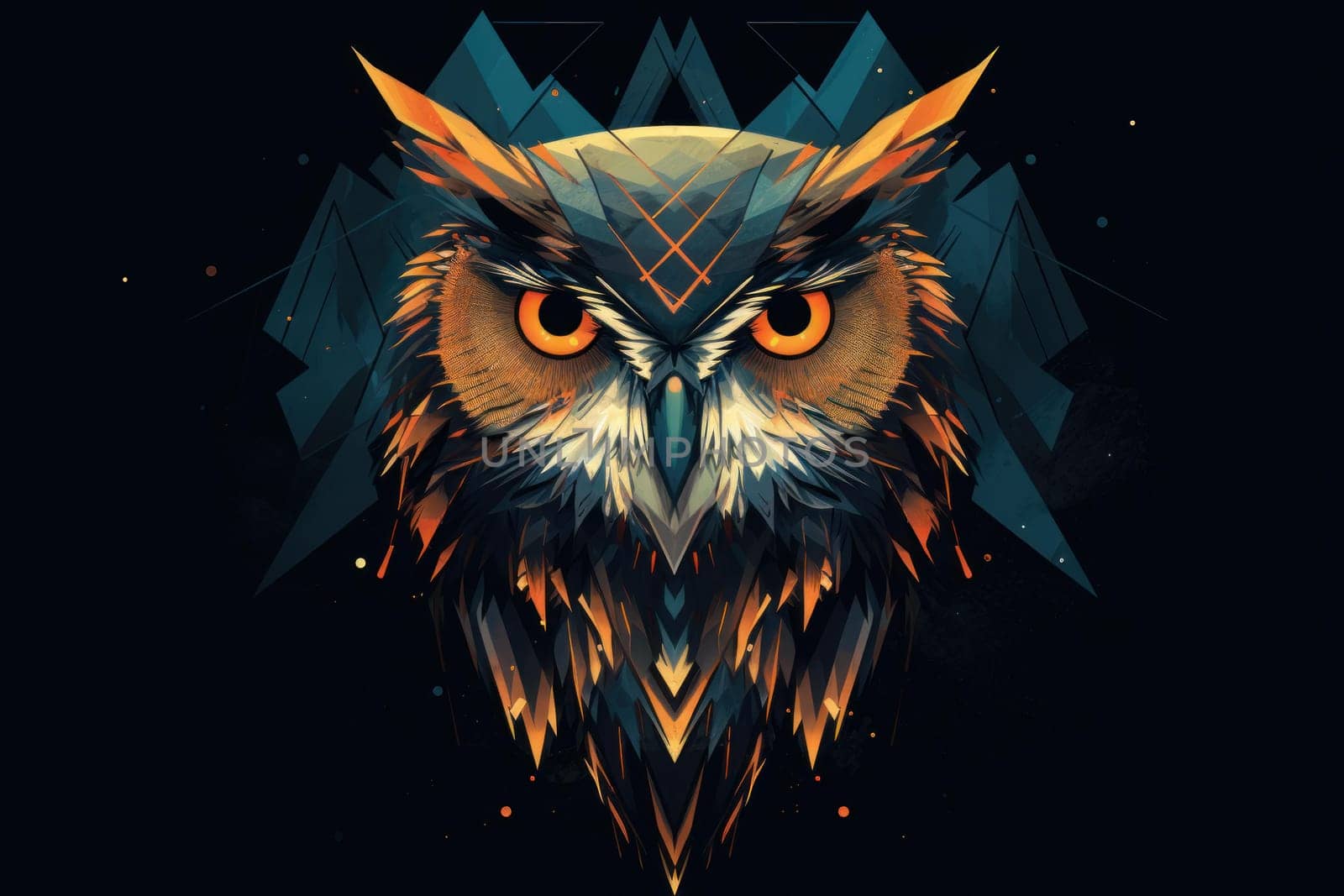 Artistic Colorful owl geometric. Generate Ai by ylivdesign