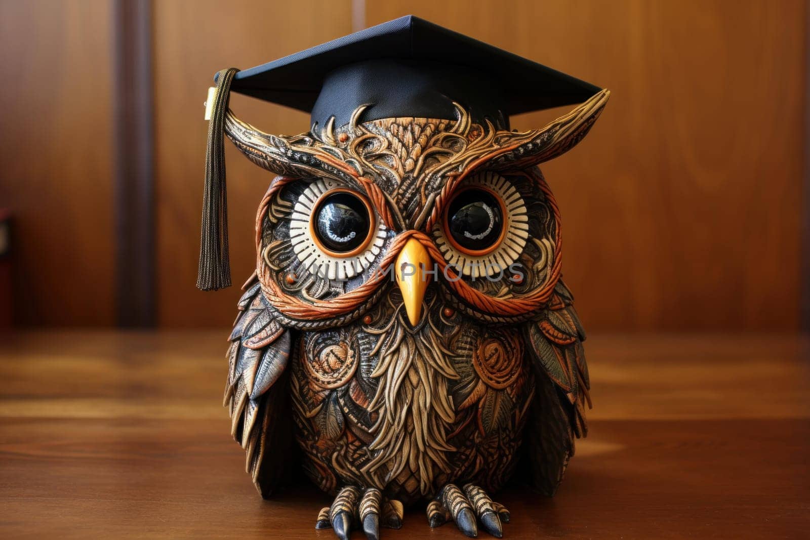 Whimsical Owl graduation cap. Generate Ai by ylivdesign