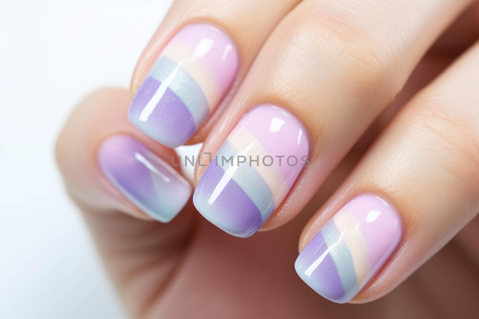 Charming Pastel color of nail polish beauty on table. Care modern acrylic gel. Generate Ai