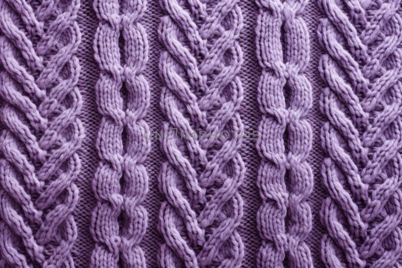 Vibrant Purple sweater pattern yarn. Generate Ai by ylivdesign