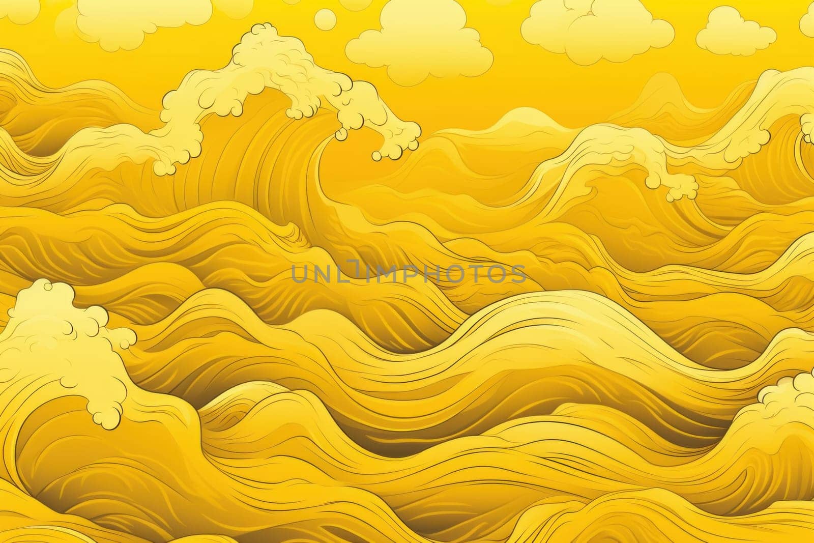 Vibrant Yellow sea background. Generate Ai by ylivdesign