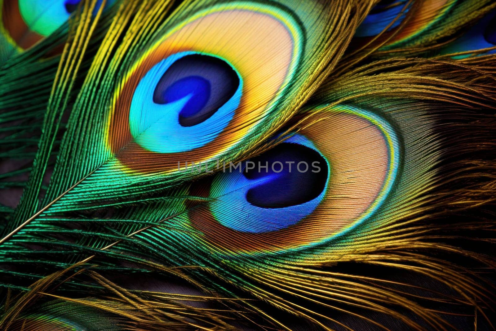 Elegant Peacock feather. Color art beauty. Generate Ai