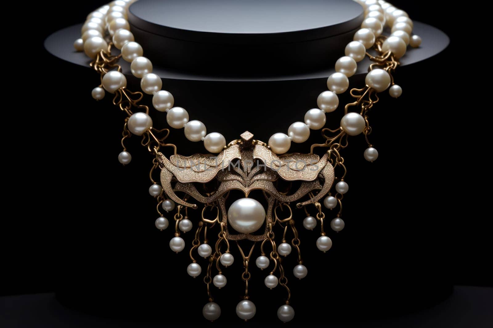 Luxurious Pearl necklace. Generate Ai by ylivdesign