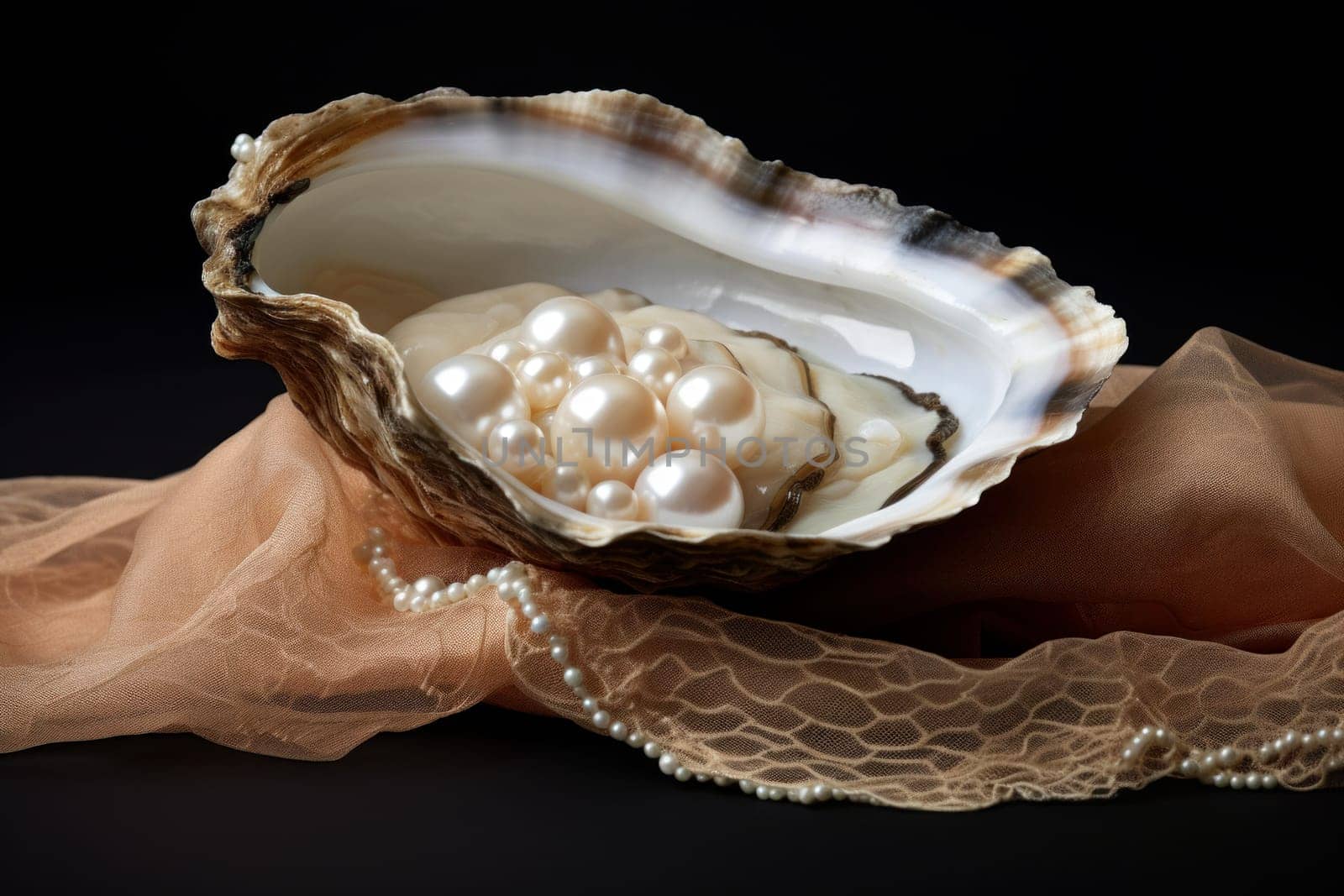 Lustrous Pearls oyster white. Generate Ai by ylivdesign