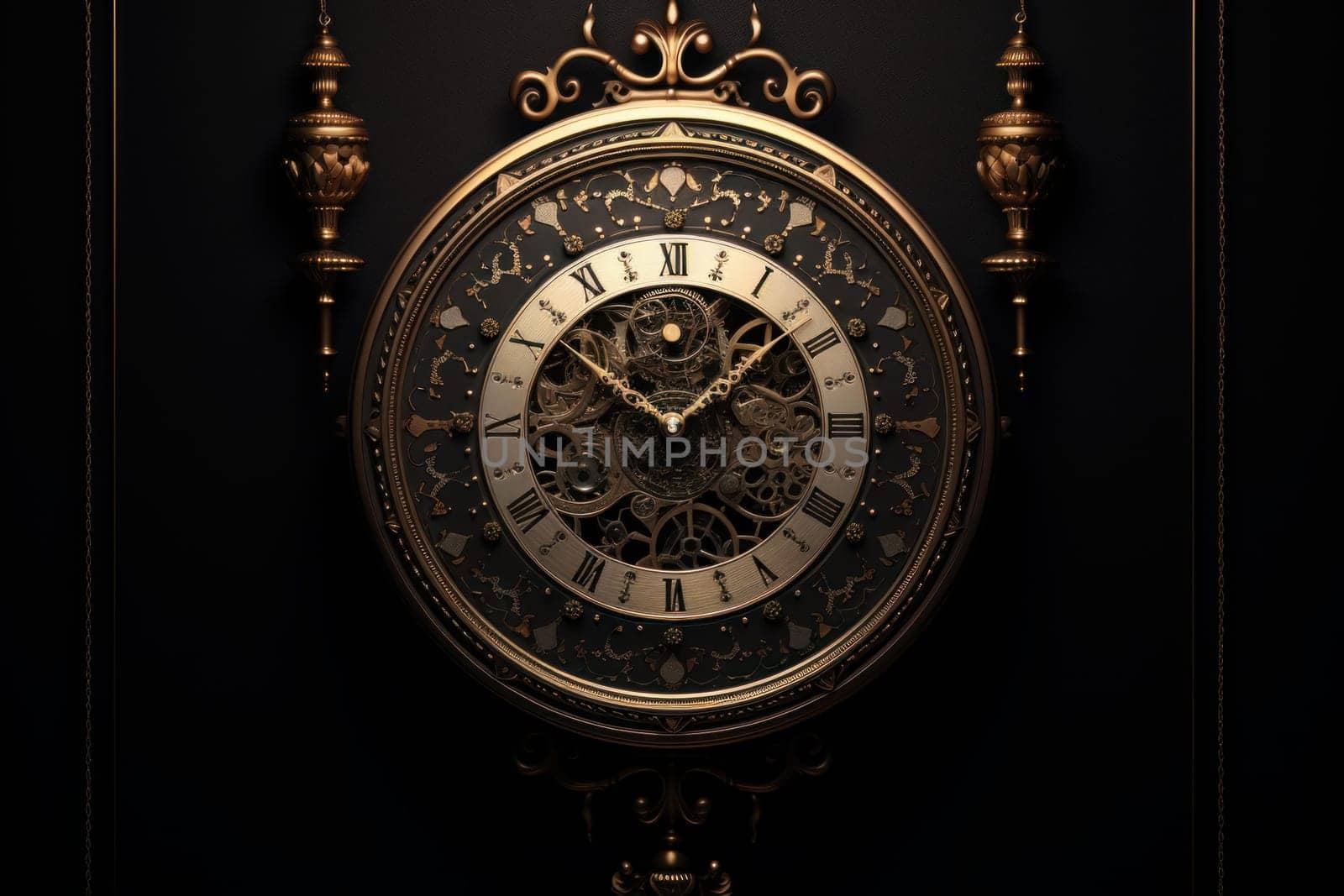 Ornamental Pendulum clock mockup. Generate Ai by ylivdesign