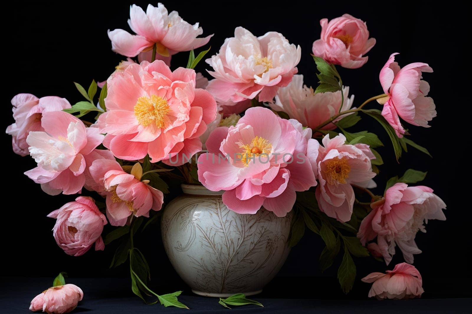 Enchanting Peony flowers. Generate Ai by ylivdesign