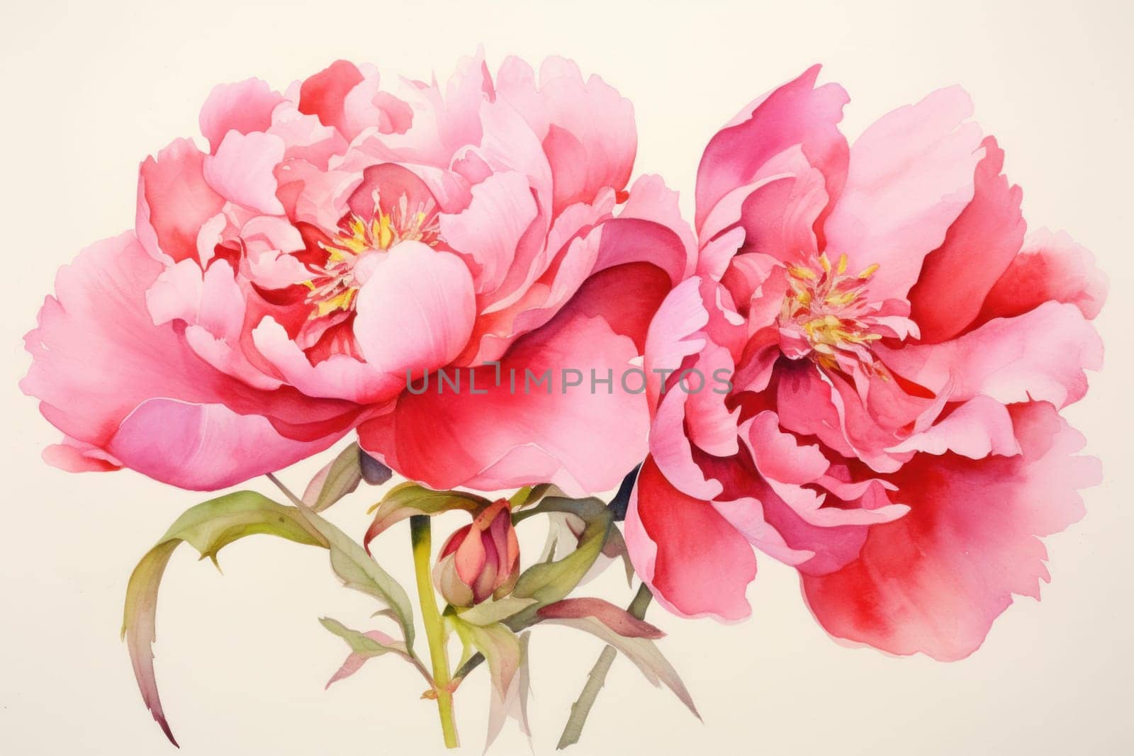 Nostalgic Peony flowers. Generate Ai by ylivdesign