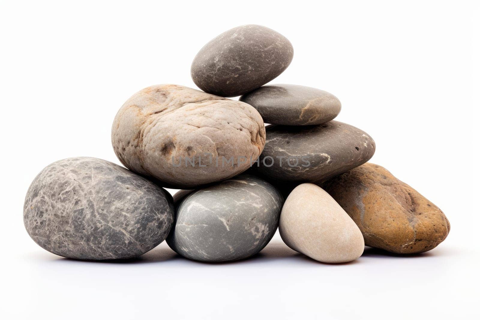 Hard River stones pile. Generate Ai by ylivdesign