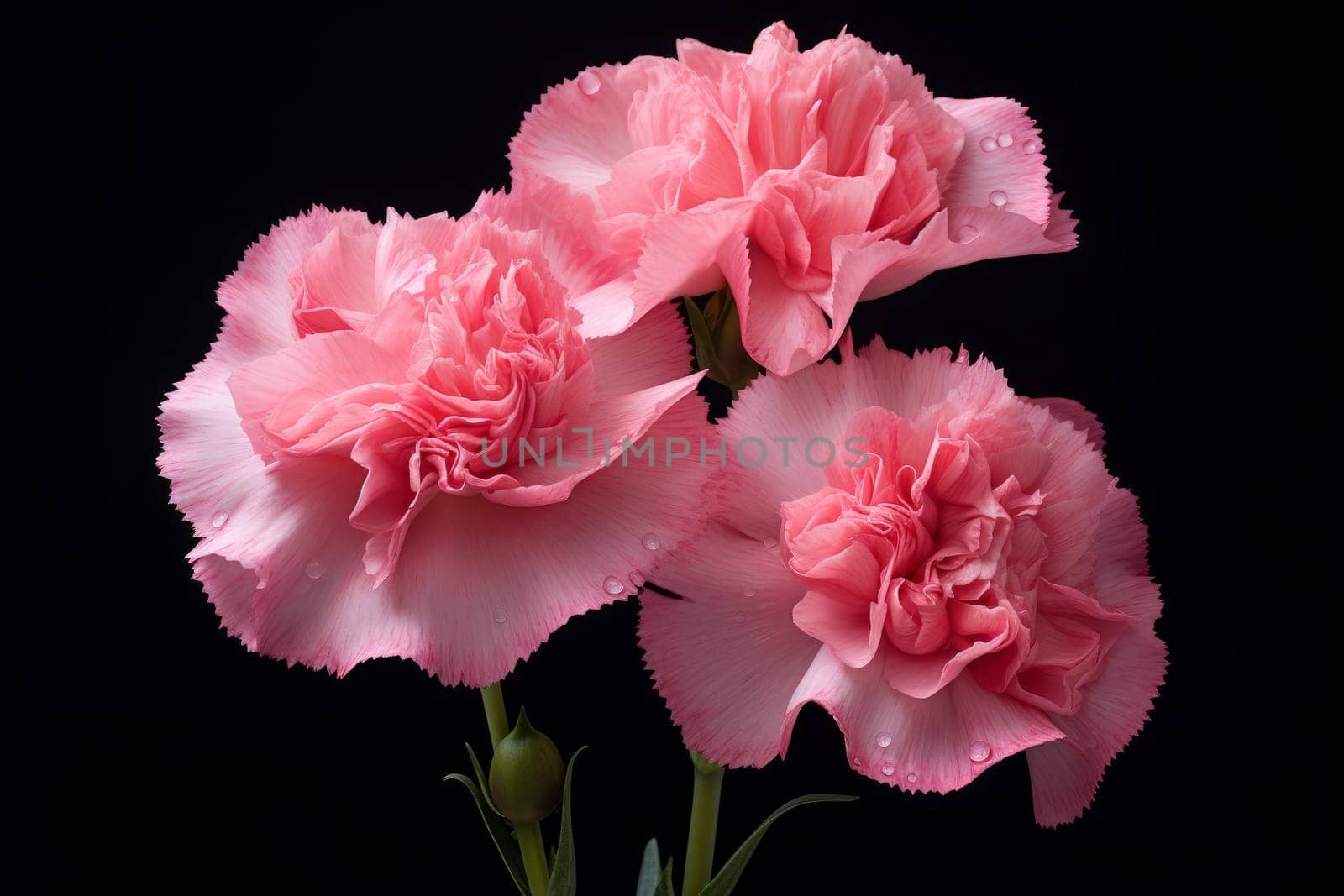 Lush Pink carnation. Floral day romantic. Generate Ai