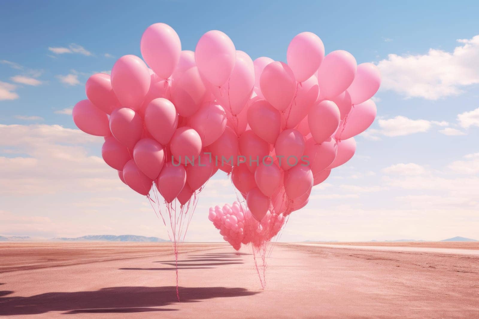 Inflatable Heart shaped helium balloons. Generate Ai by ylivdesign