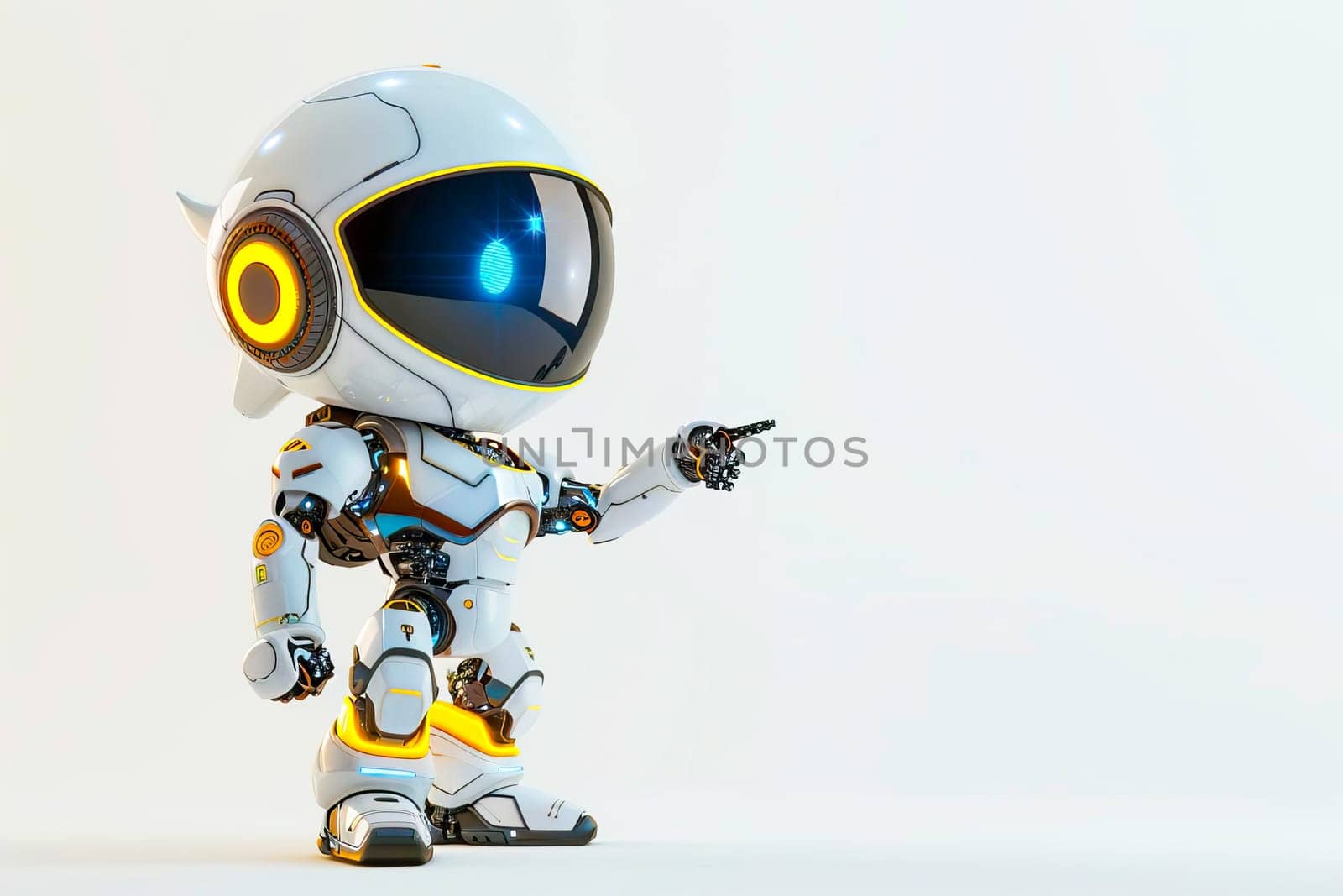 A robot is pointing at something