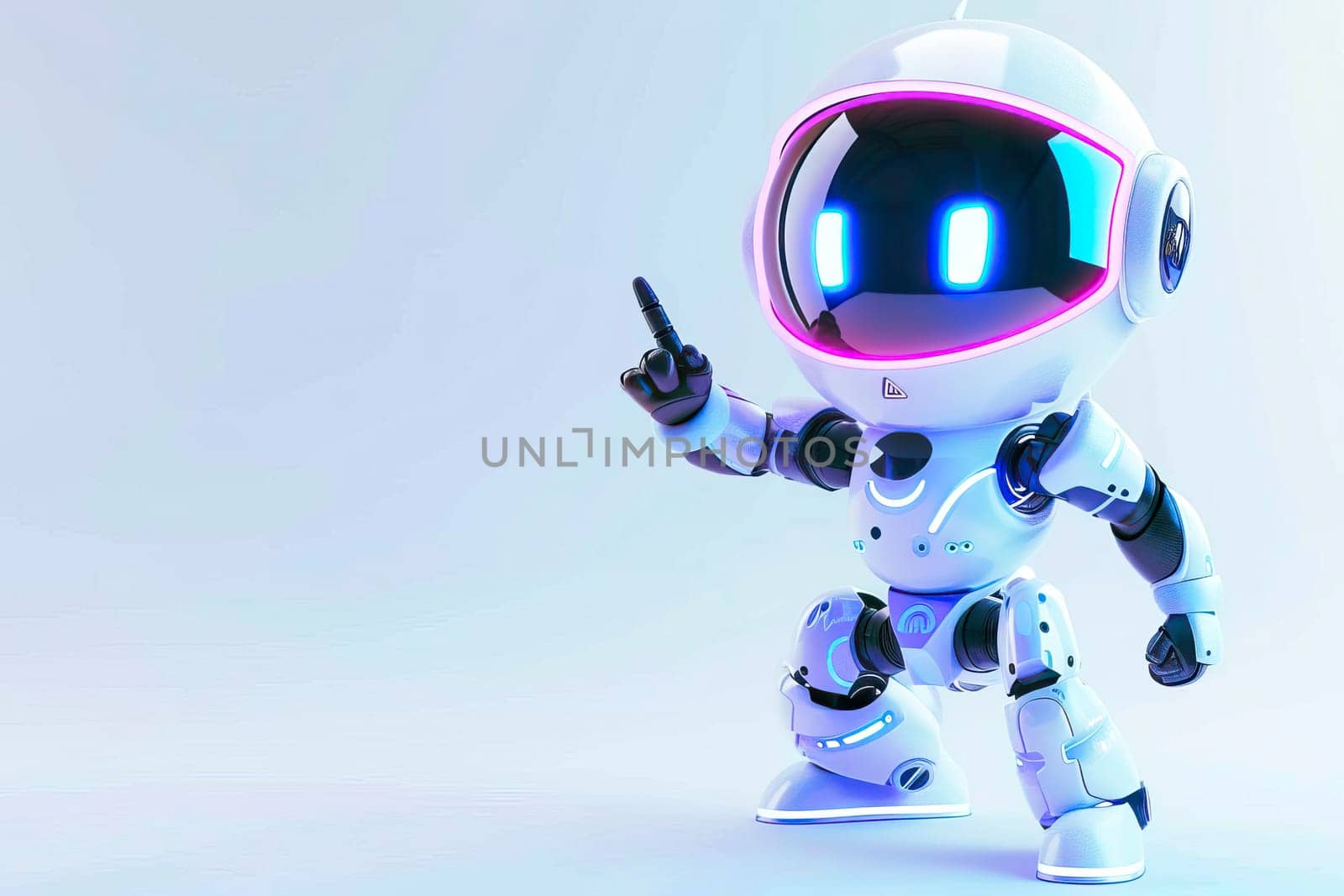 Robot is holding a cell phone, showcasing modern technology and artificial intelligence