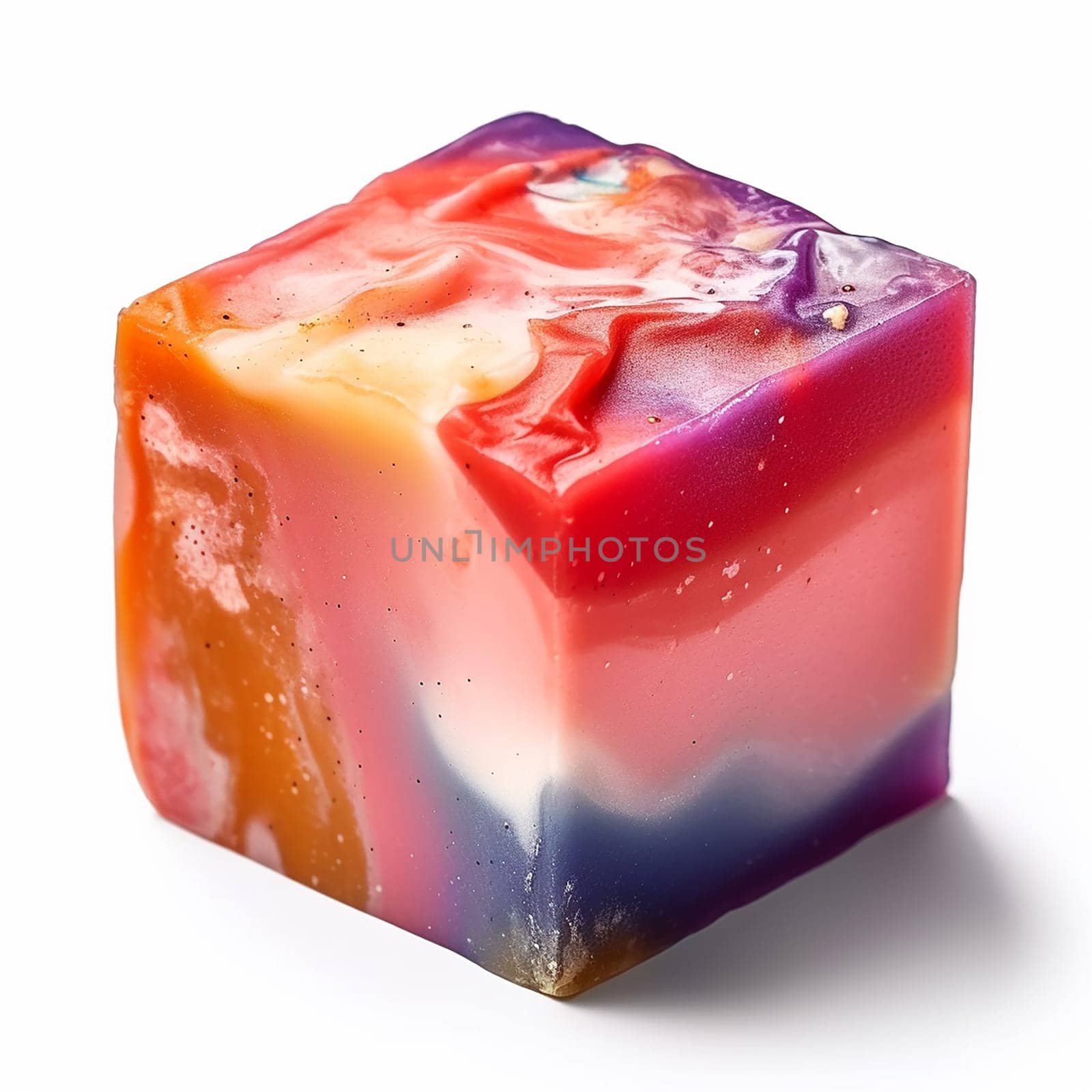 Colorful cube resembling a piece of modern art.