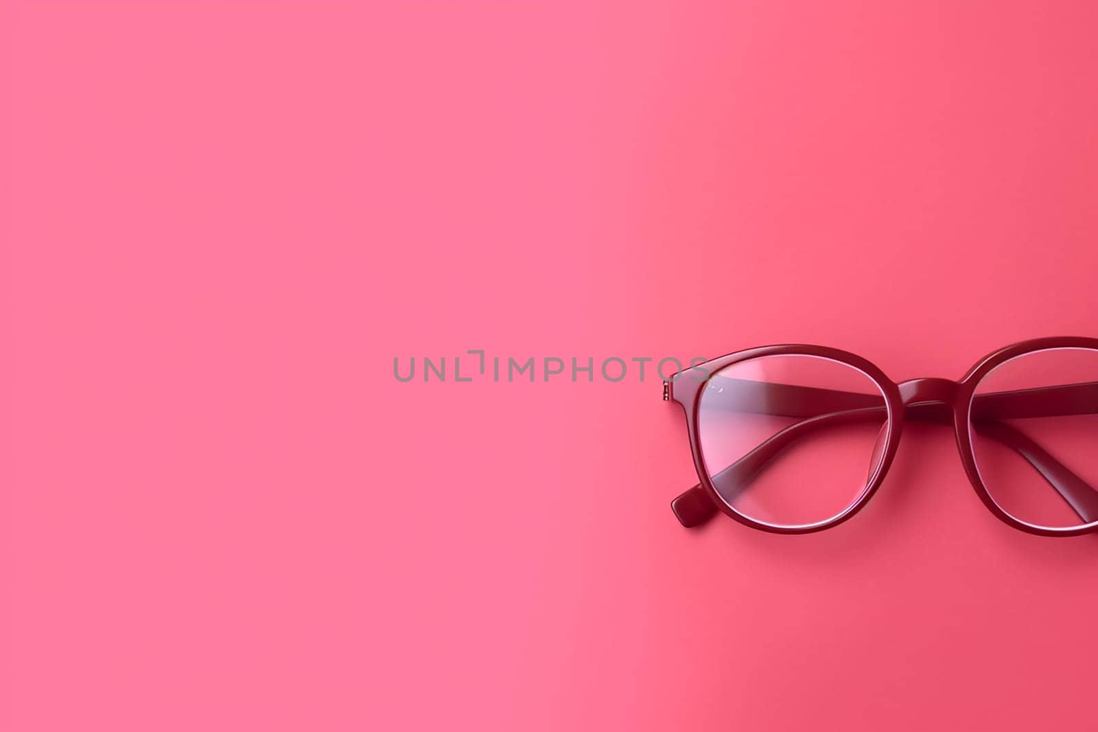 A pair of brown glasses on a pink background. by Hype2art