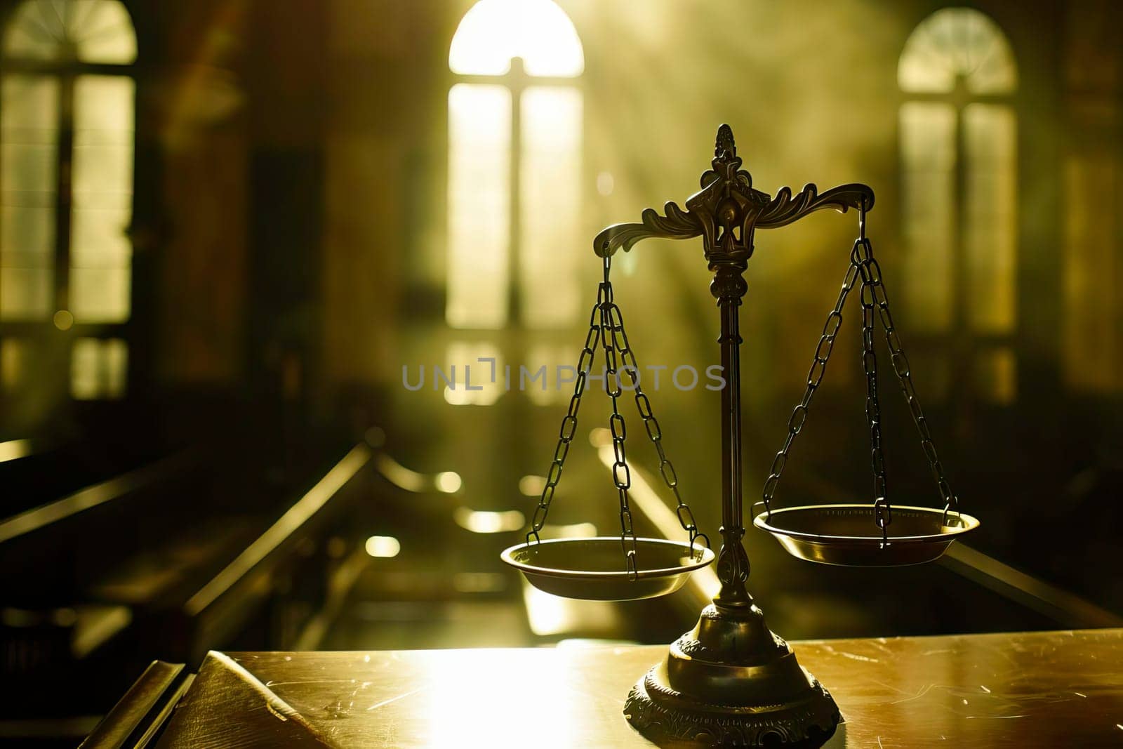 Scales displayed on a table in a room