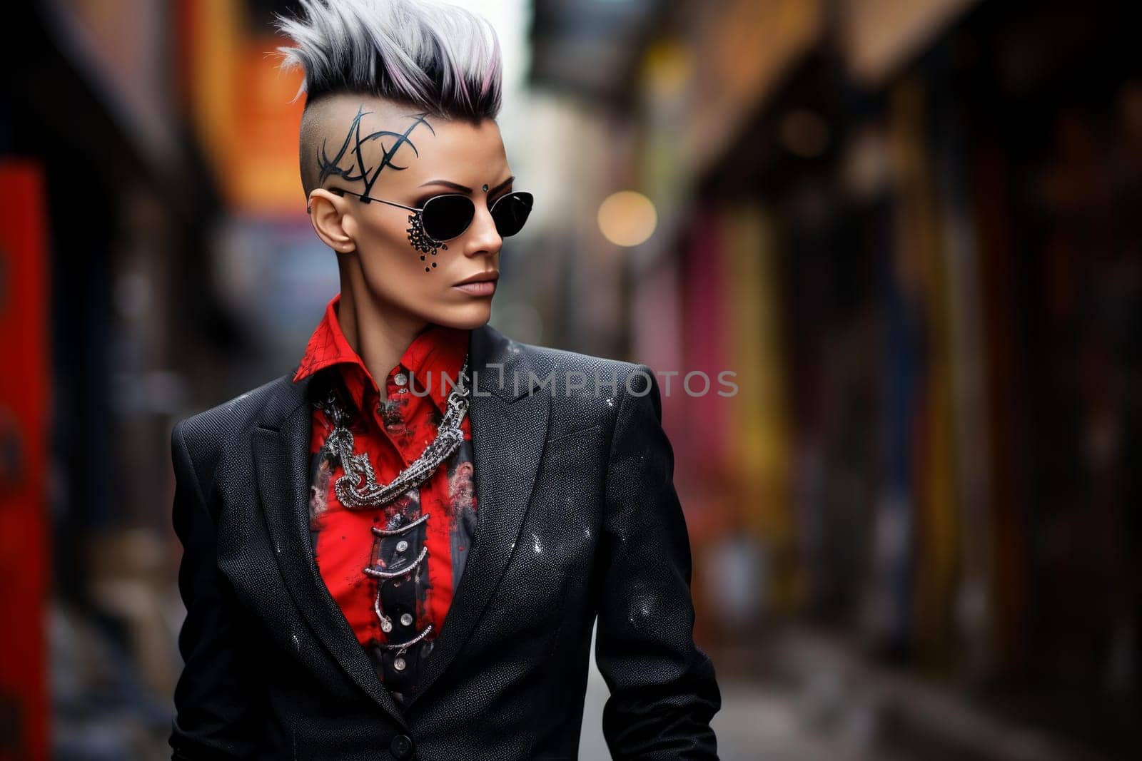 Edgy Punk girl. Generate Ai by ylivdesign
