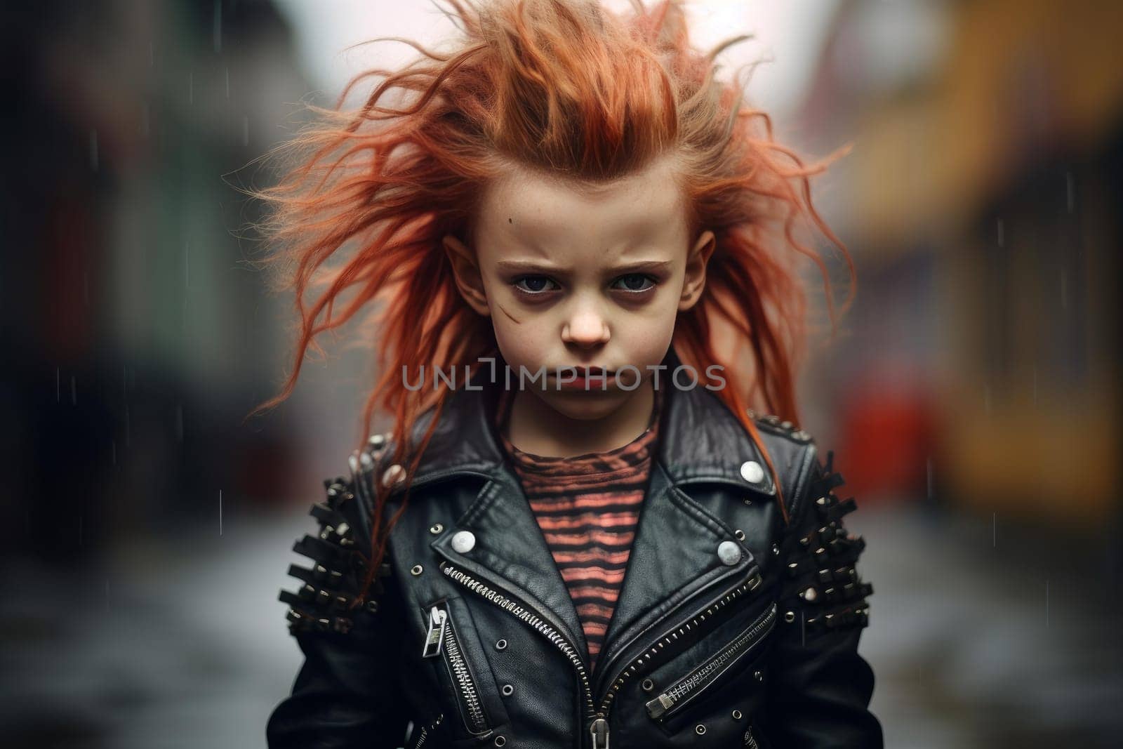Artistic punk colorful girl. Generate Ai by ylivdesign