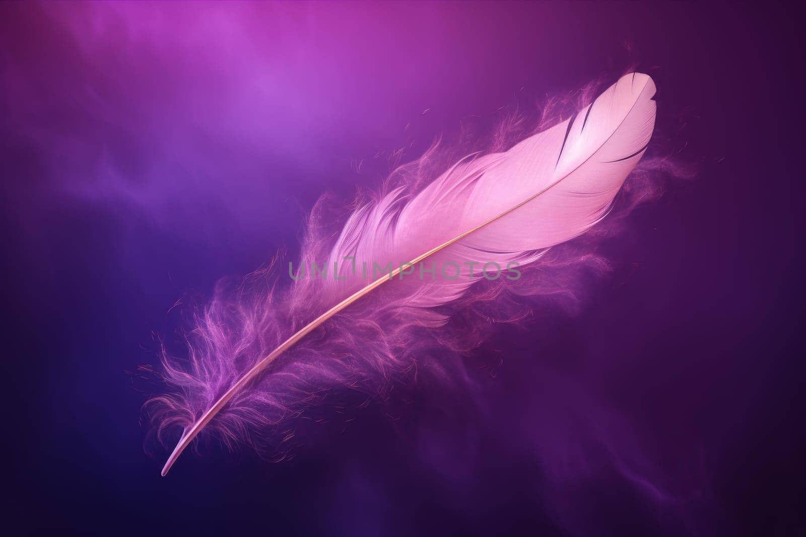 Majestic Feather purple clouds. Night ombre. Generate Ai