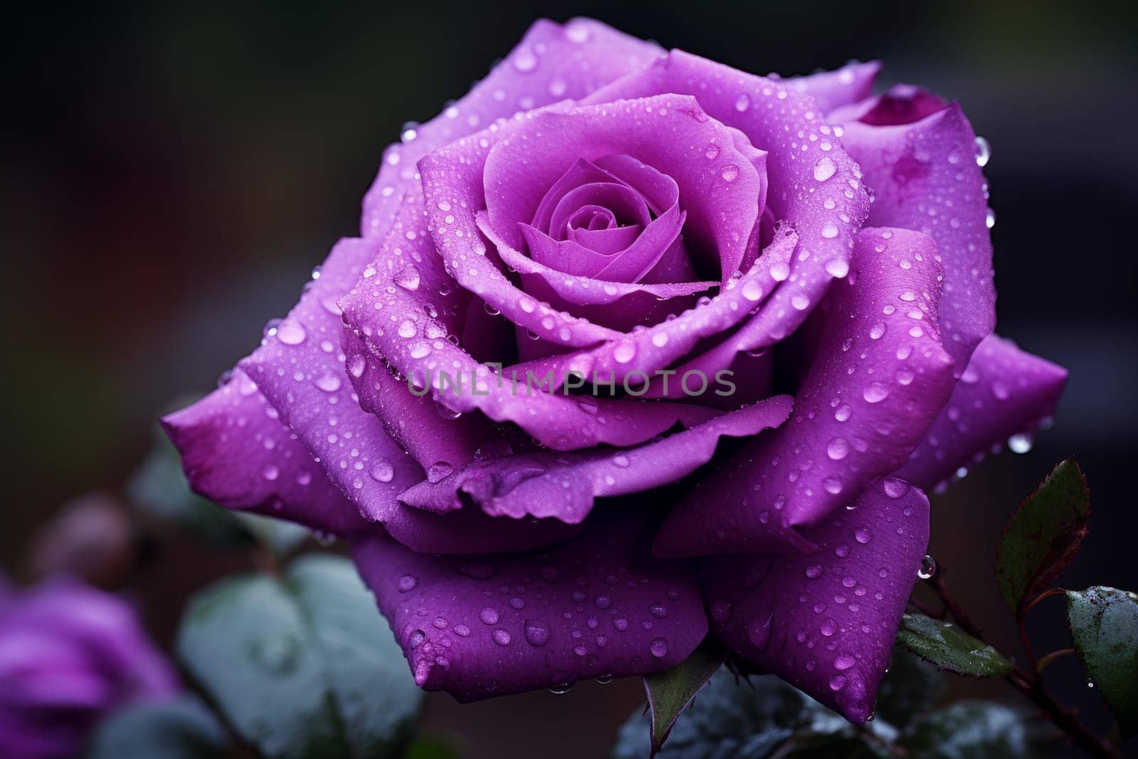 Mysterious Purple rose flower gift. Natural decoration. Generate Ai