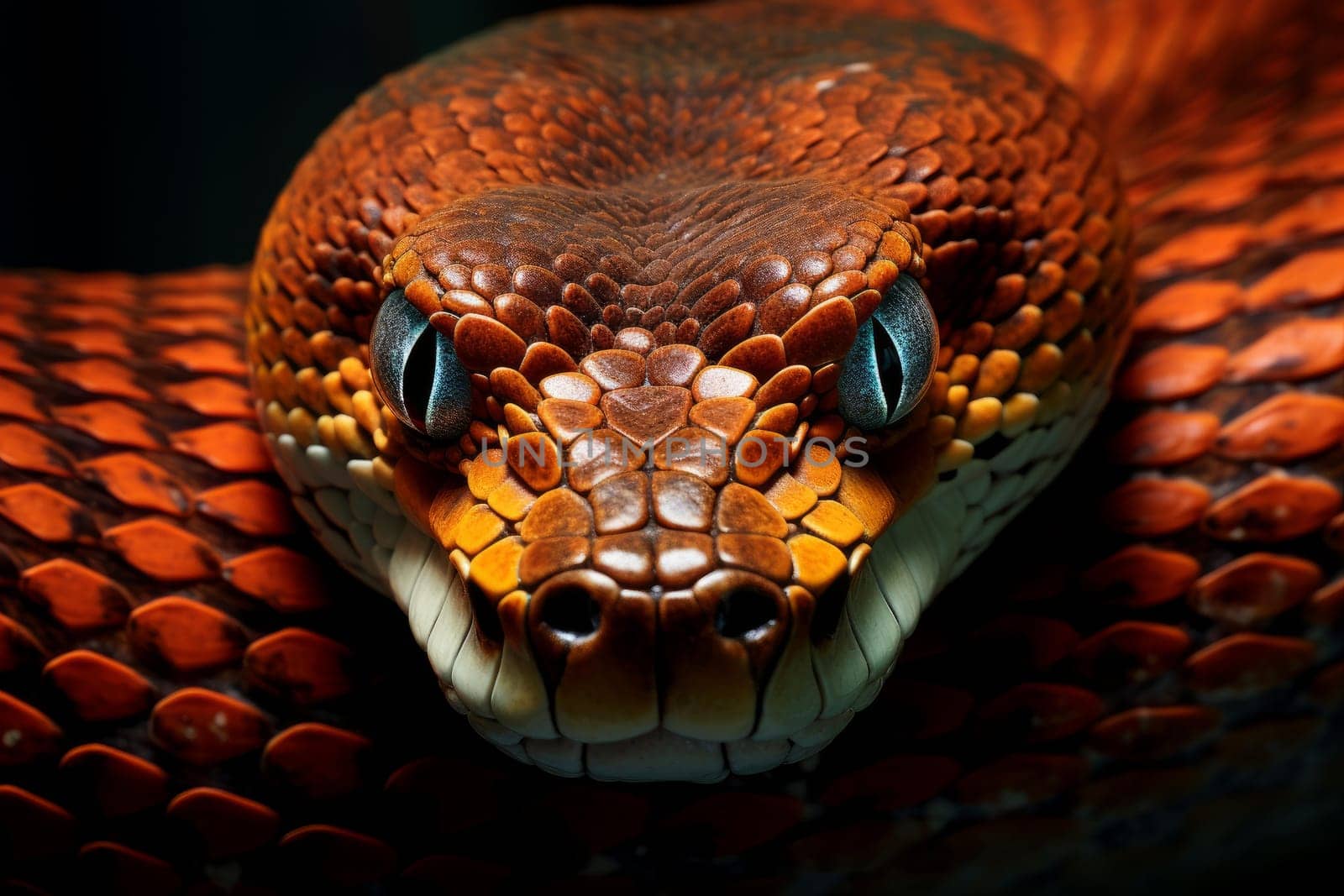 Nonvenomous Phyton snake. Animal beauty tropical. Generate Ai