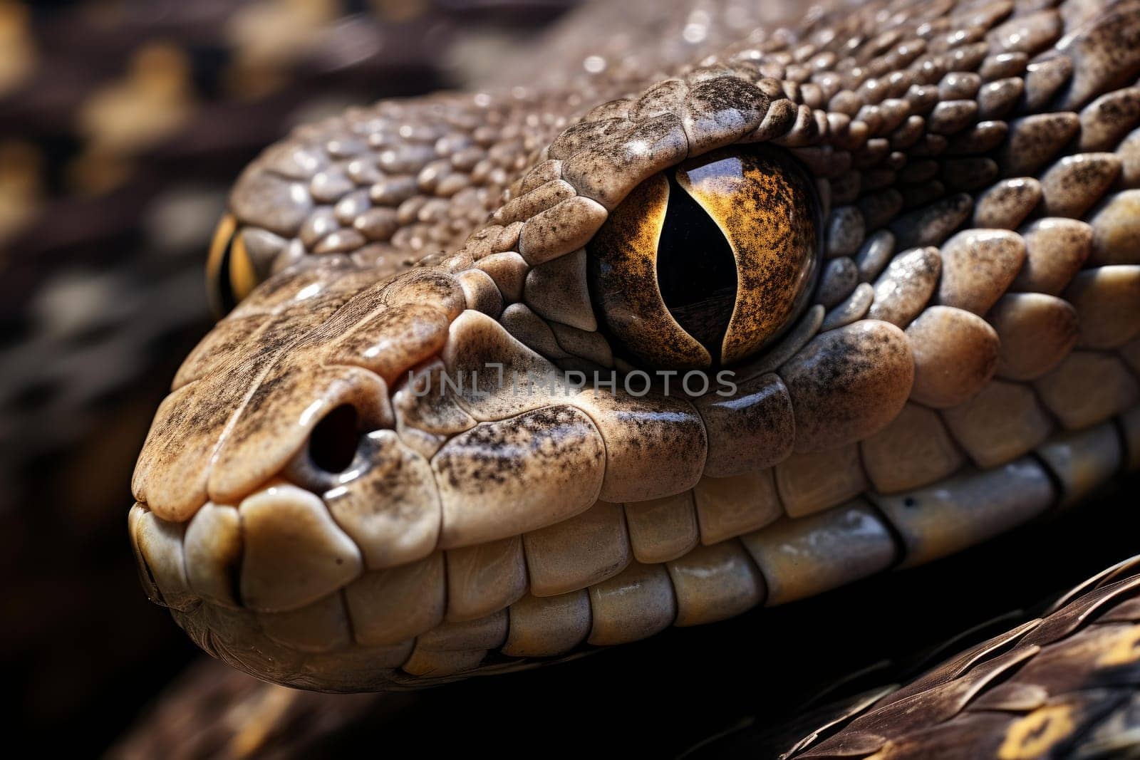 Mesmerizing Phyton snake closeup. Predator reptile. Generate Ai