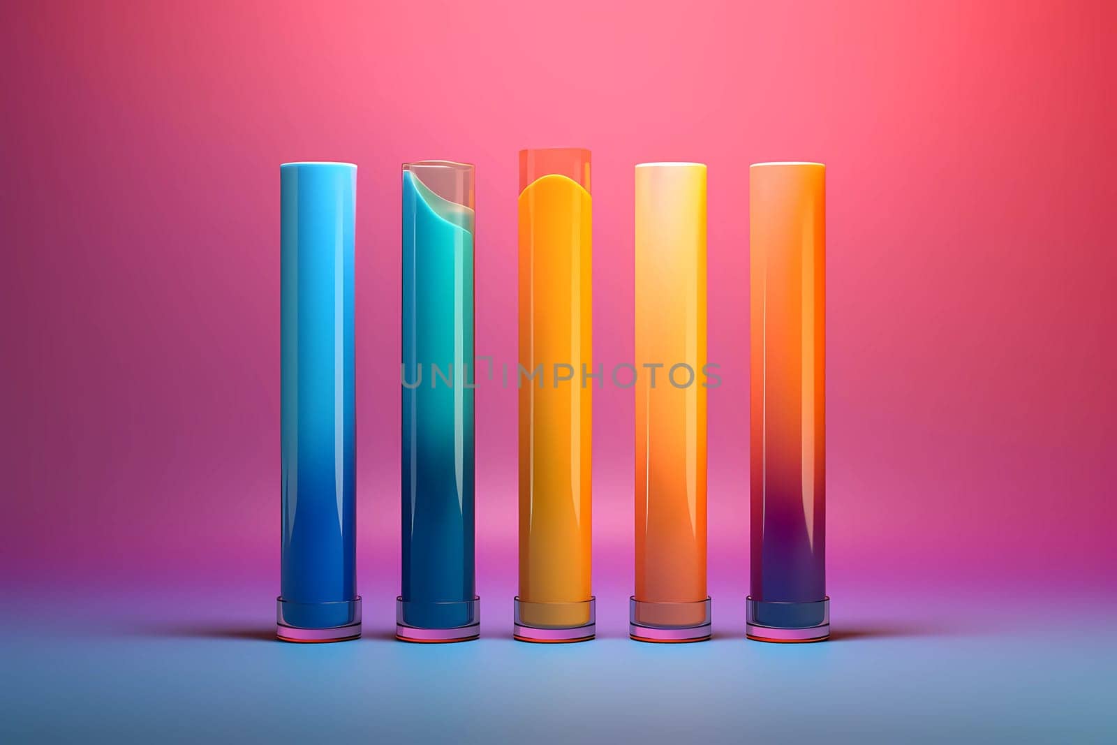 Glass test tube with colorful paint.
