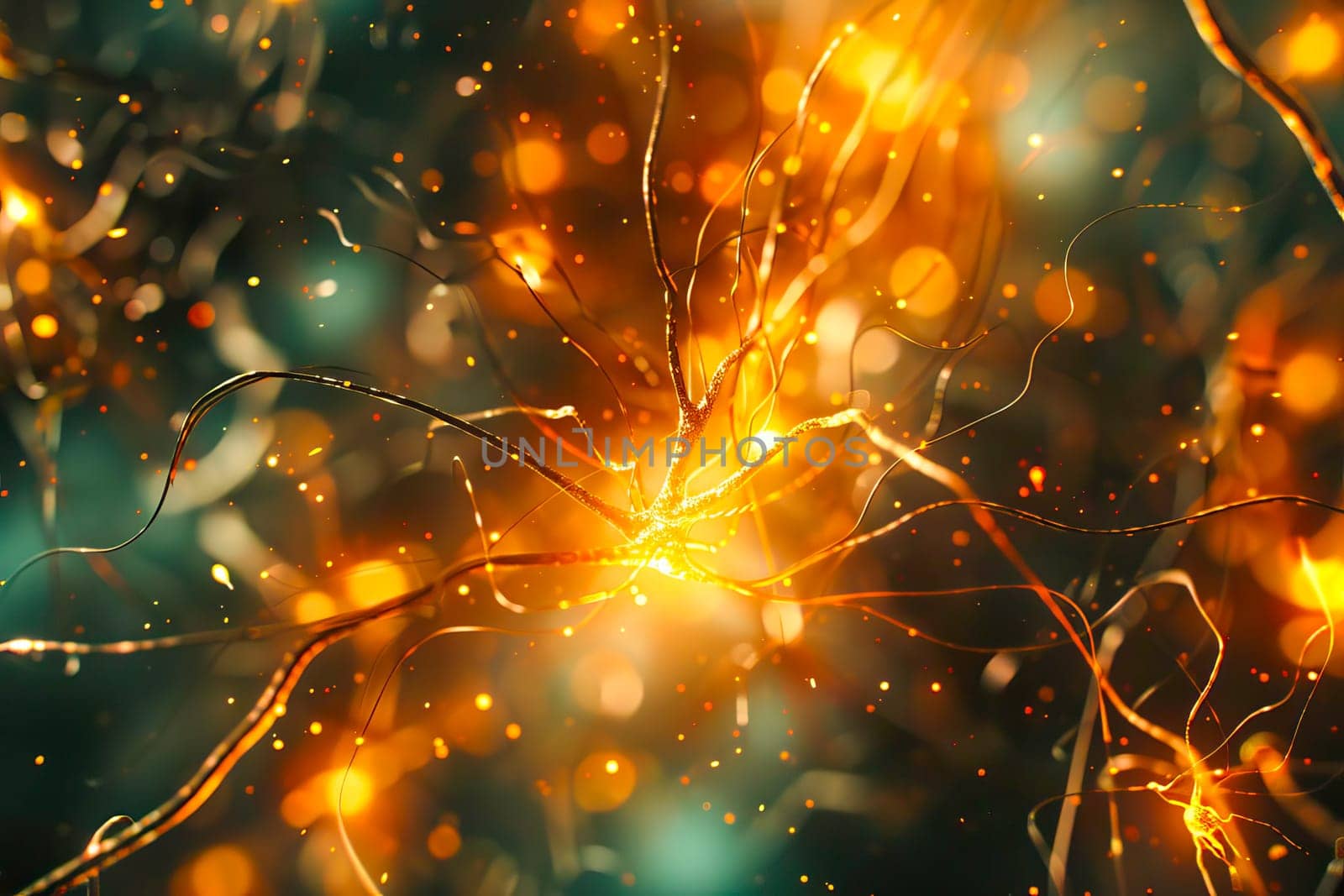 Neurons and synapses engage in electrical activity within the brain.